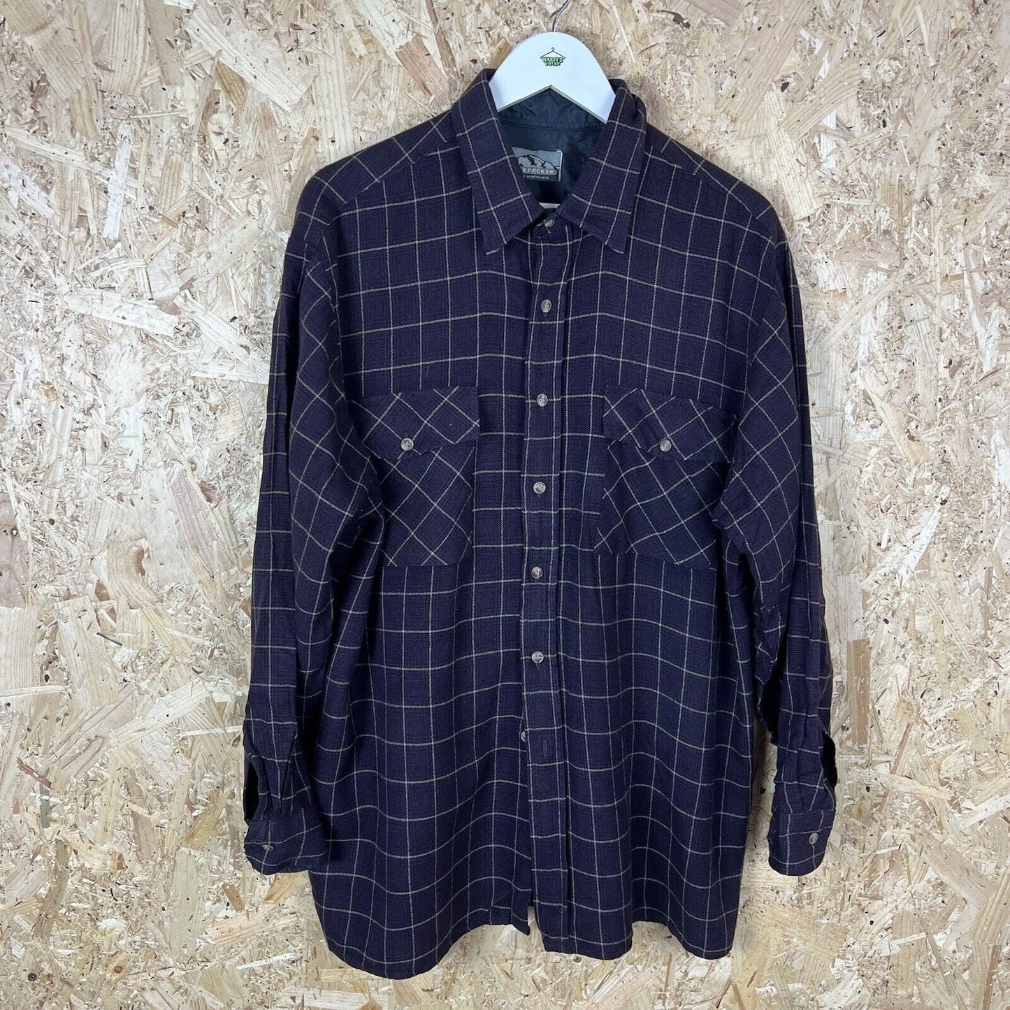 Check Pattern Cotton Shirt Vintage Men’s , XL
