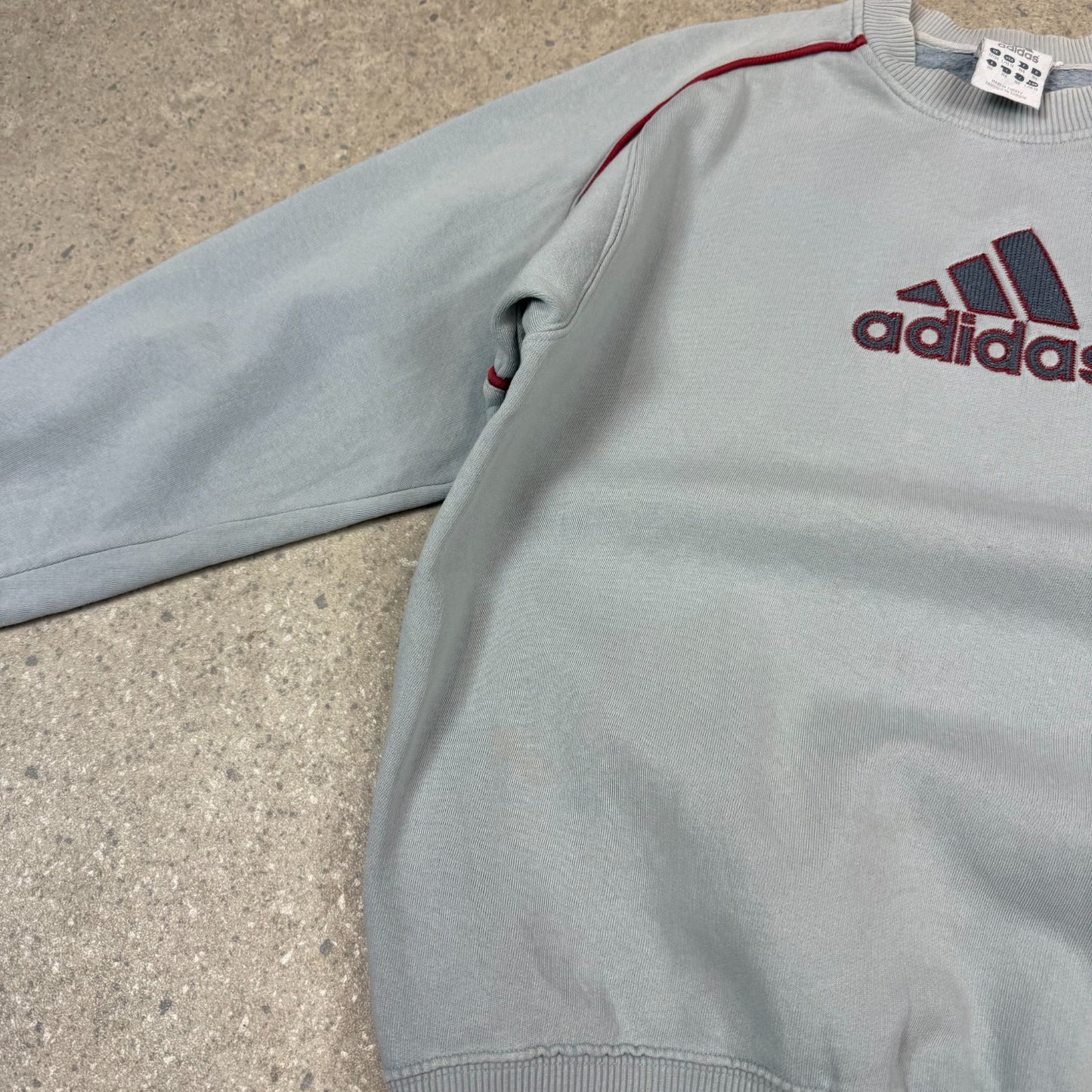 Adidas Sweatshirt Small Y2K Adidas Spellout Grey Colourway