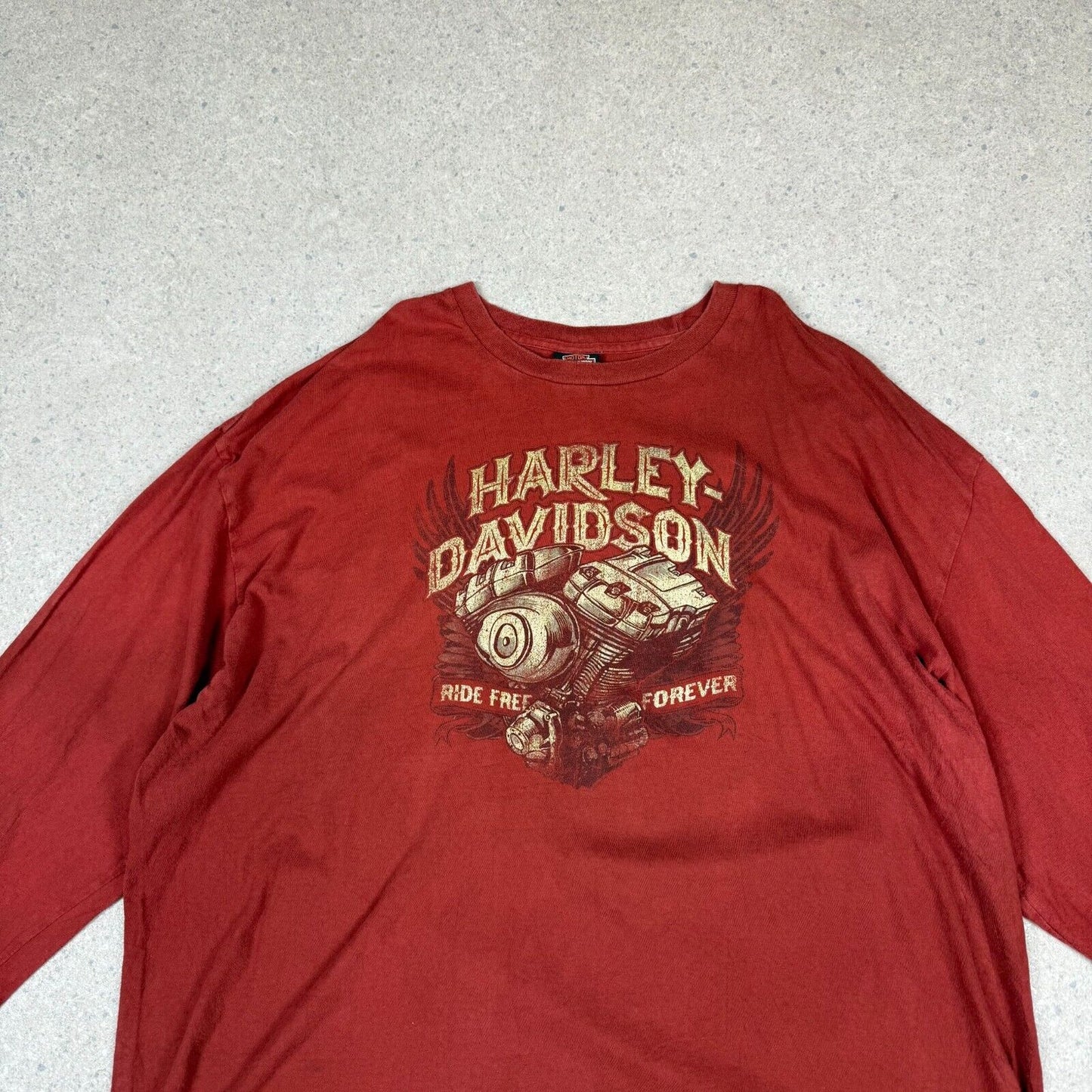 Harley Davidson 3XL Burgundy Austin Texas Graphic Long Sleeve