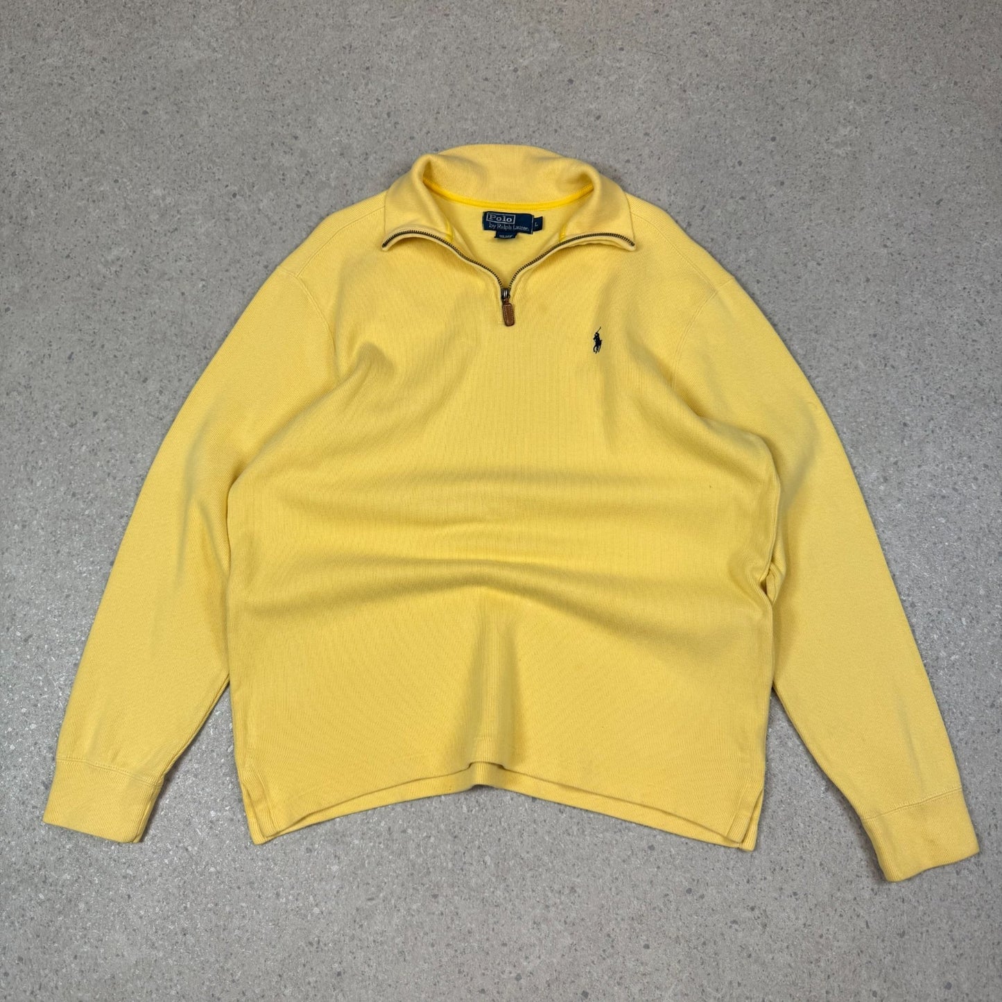 Ralph Lauren 1/4 Zip Large Yellow Colourway Embroidered Logo Cotton