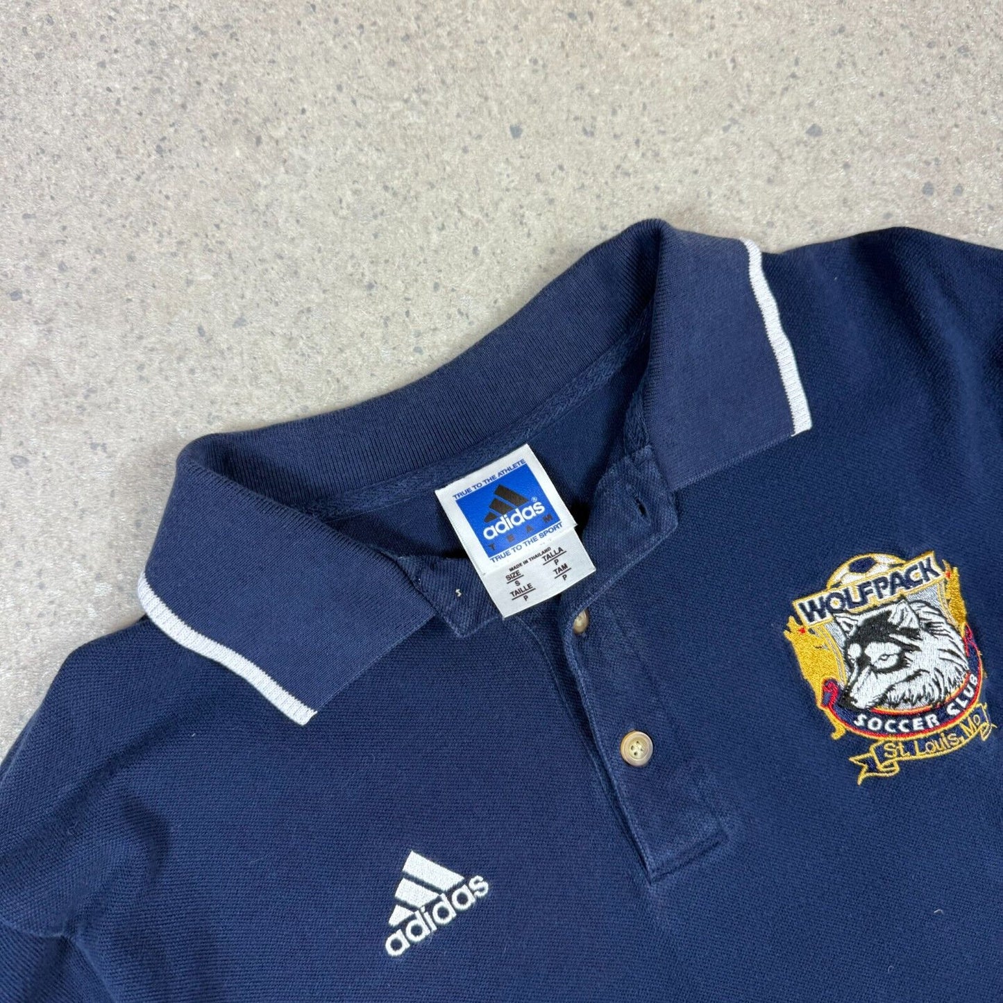 Adidas Wolfpack Soccer Long Sleeve Polo Medium Navy