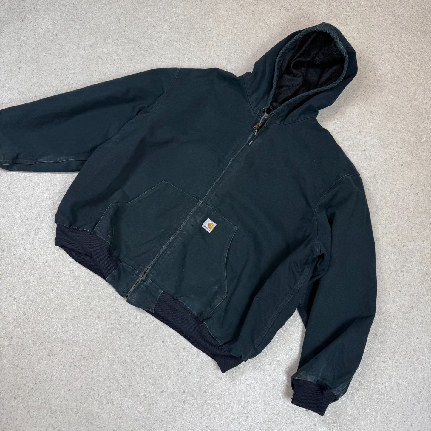 Carhartt Active Jacket 4XL J131BLK Rare Size Heavyweight Hooded Full Zip