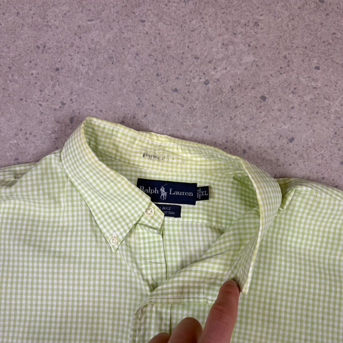 Ralph Lauren Shirt Short Sleeve XL XXL Green Check Embroidered Logo Relaxed Fit