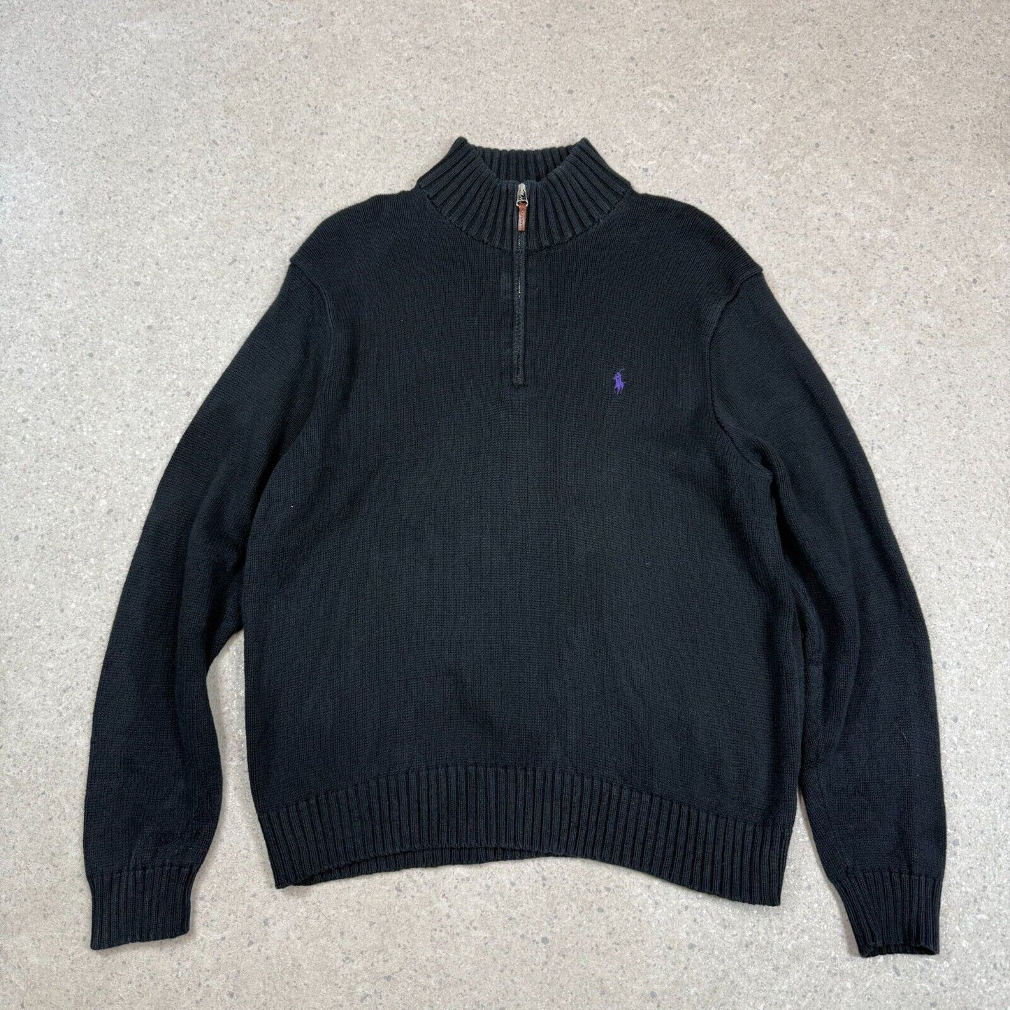 Polo Ralph Lauren 1/4 Zip XL Jumper Black Colourway Cotton