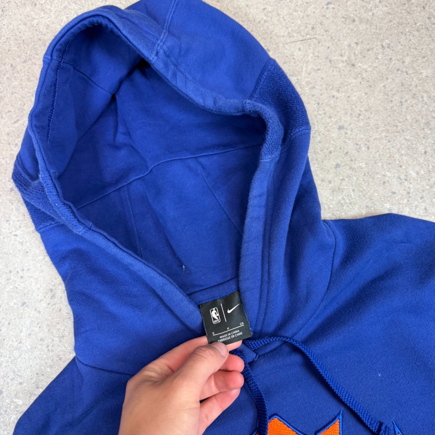 Nike NBA CLE Hoodie Small Navy Orange Hooded Pocket