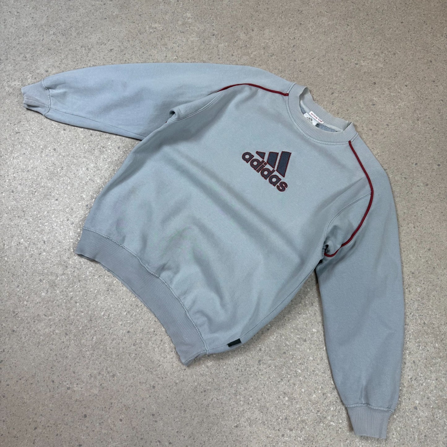 Adidas Sweatshirt Small Y2K Adidas Spellout Grey Colourway