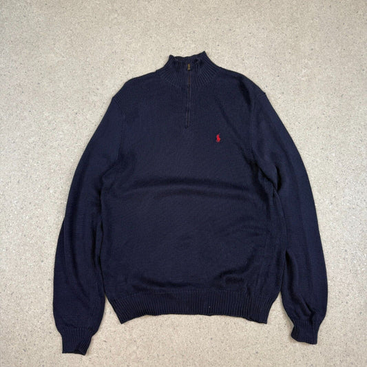 Polo Ralph Lauren 1/4 Zip Jumper Large Navy