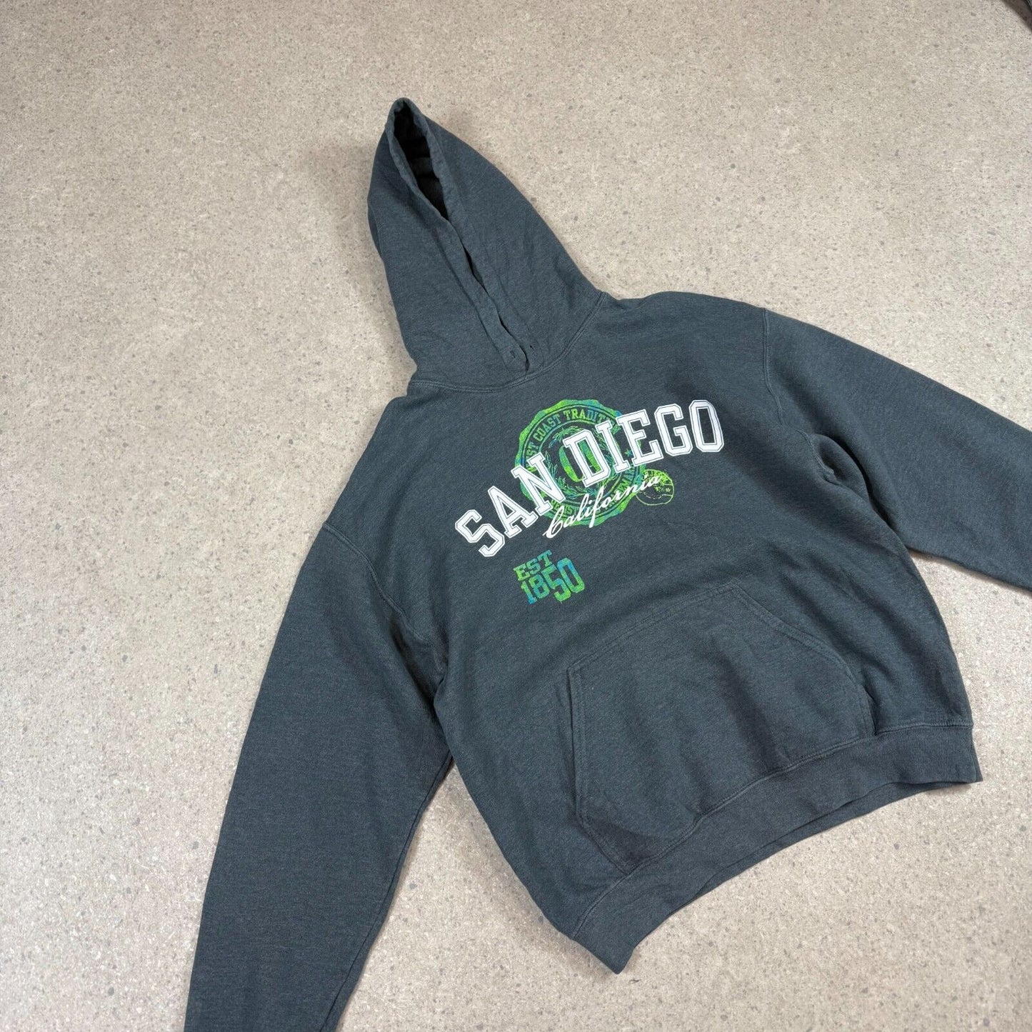 San Diego Vintage USA Hoodie S / M Grey Graphic Print Hooded