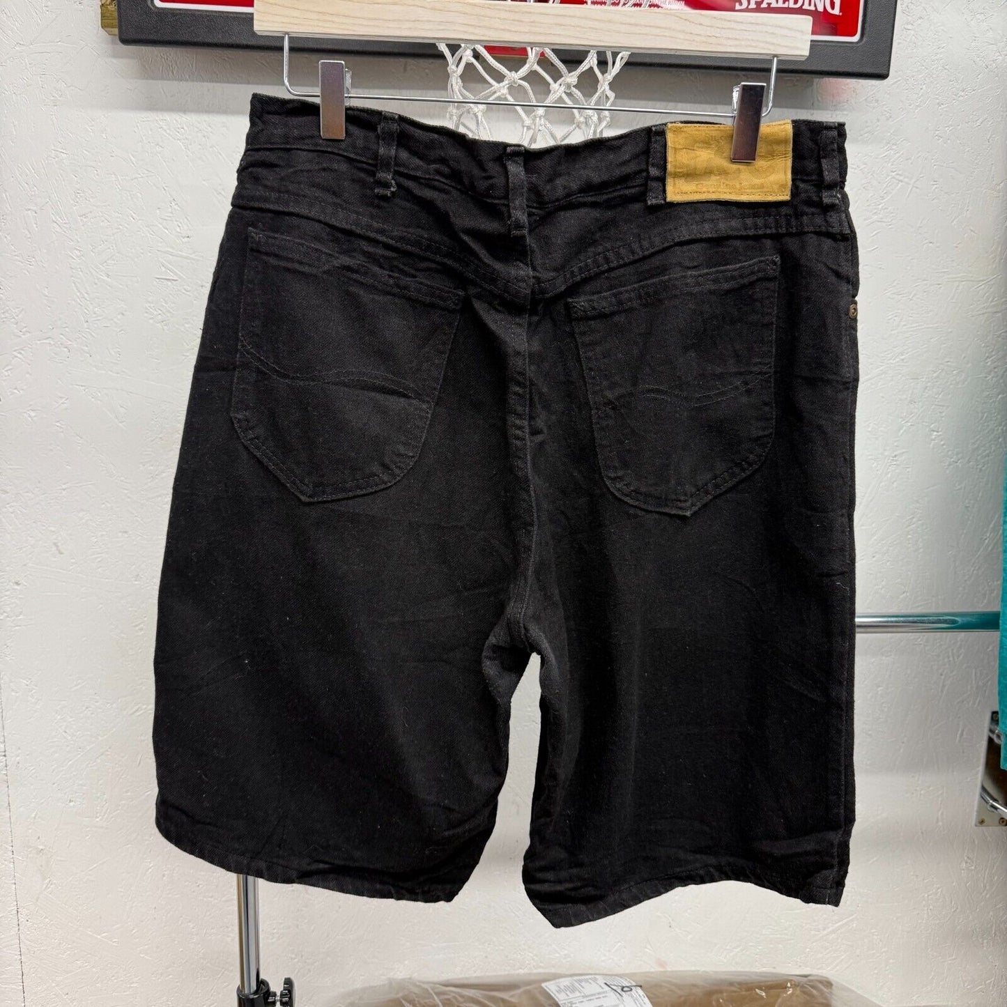Lee Black Jeans Jorts 34” Black Denim Baggy Fit Summer