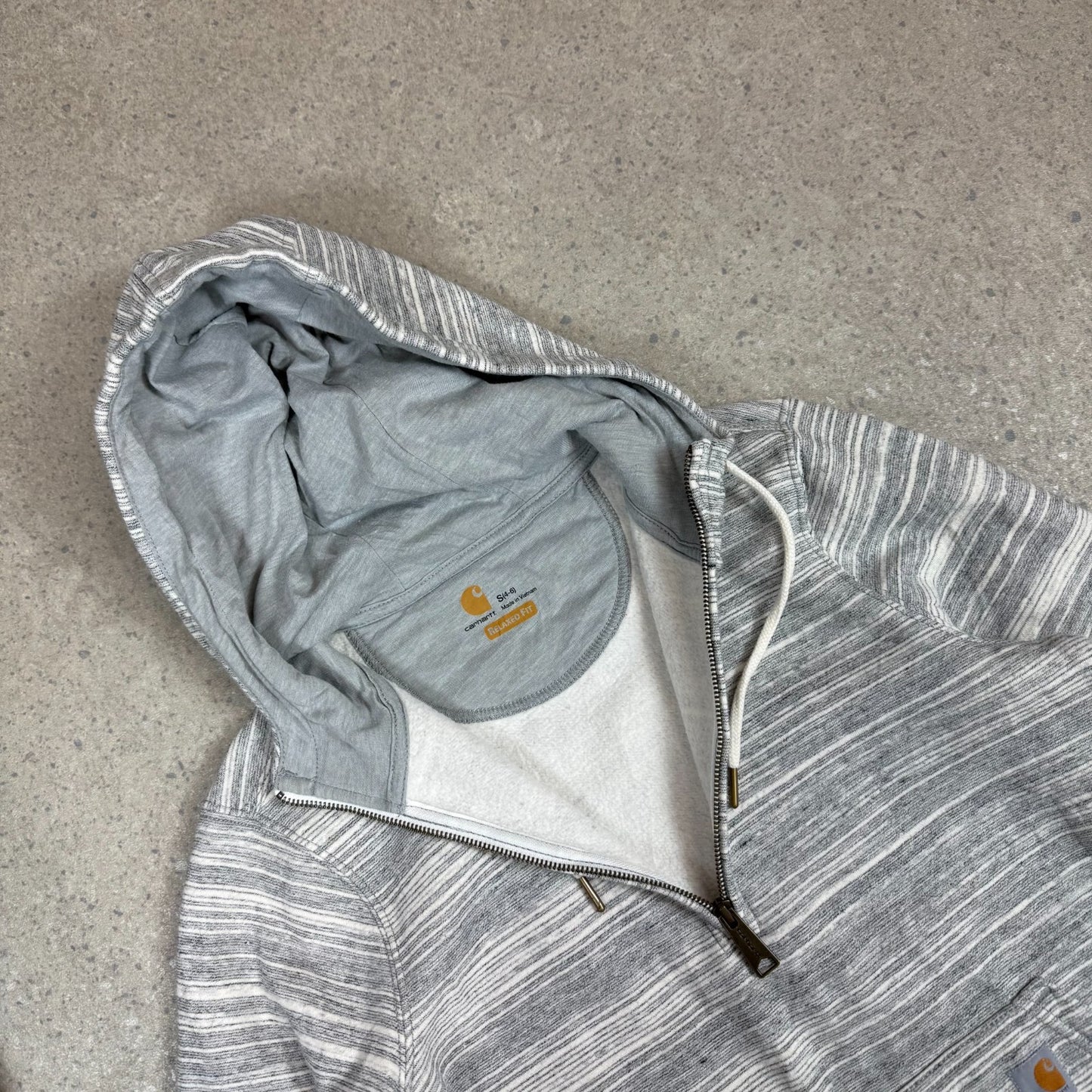Carhartt Hoodie Small Grey / White Colourway Half Zip Embroidered Logo