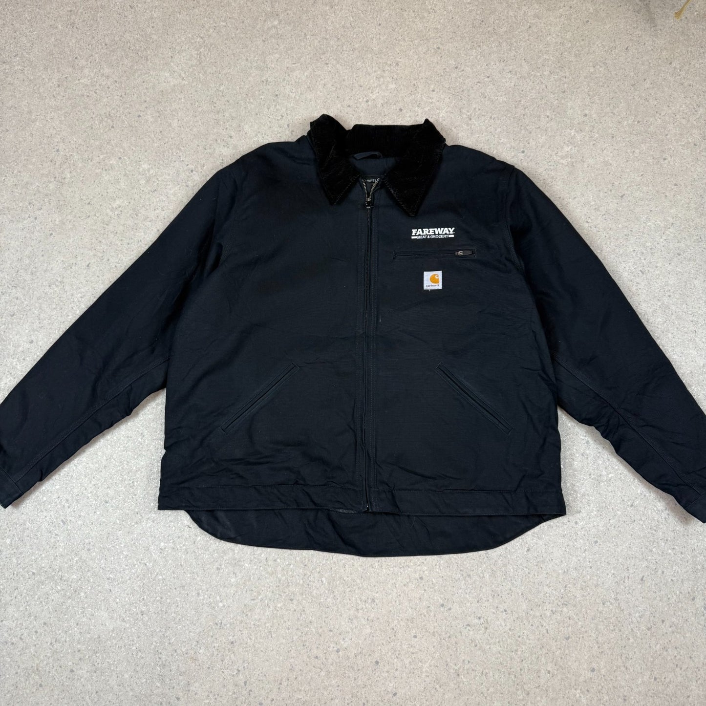 Carhartt Detroit Style Jacket 2XL Corduroy Collar Heavyweight Embroidered Logo