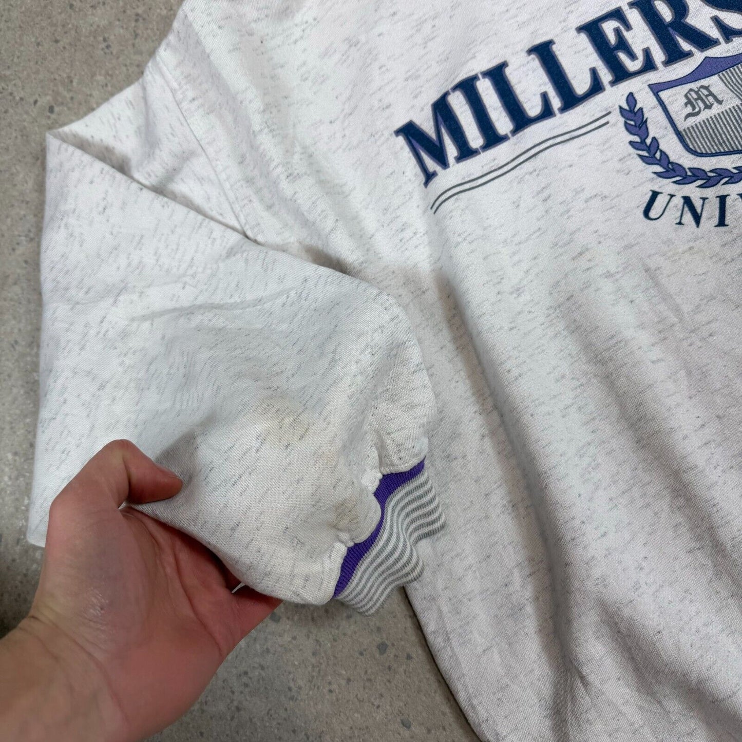 Millersville University Sweatshirt Large White 1991 Vintage USA
