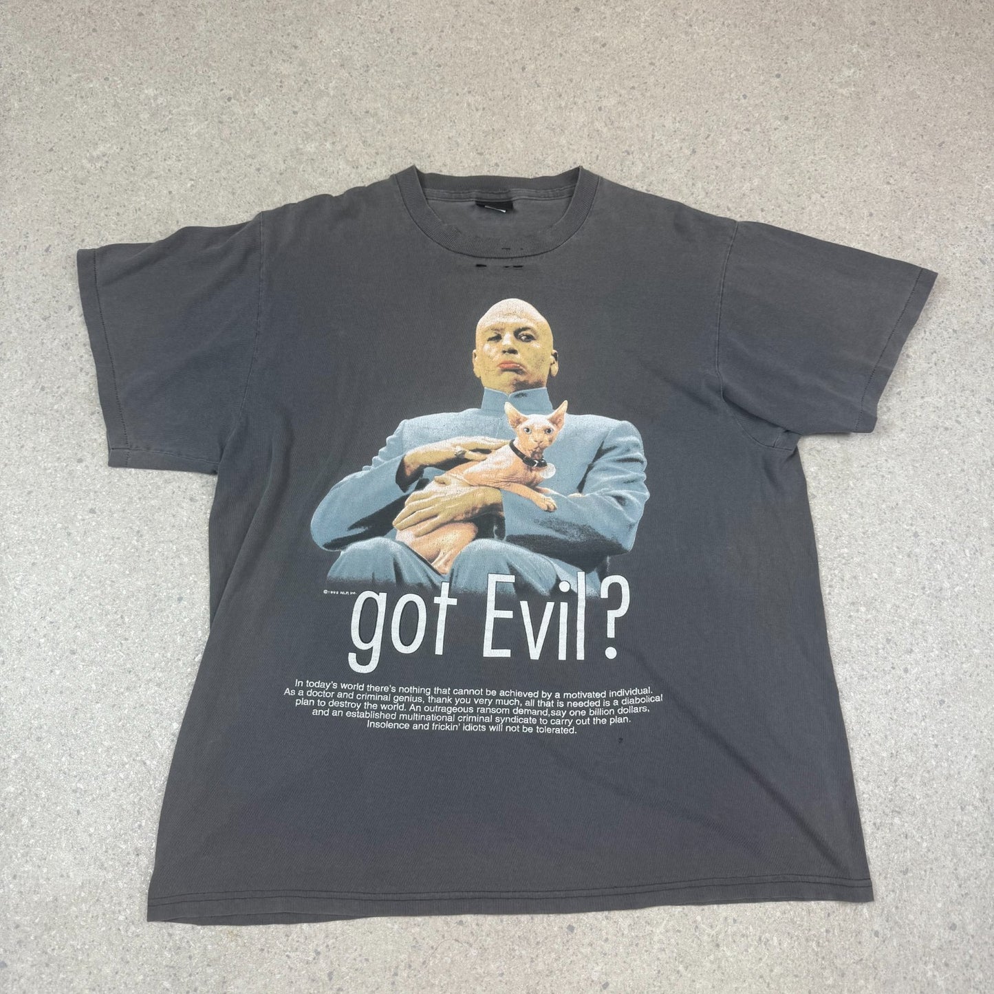 Dr Evil Austin Powers Vintage T Shirt XL 1999 Very Rare Vintage Made in USA