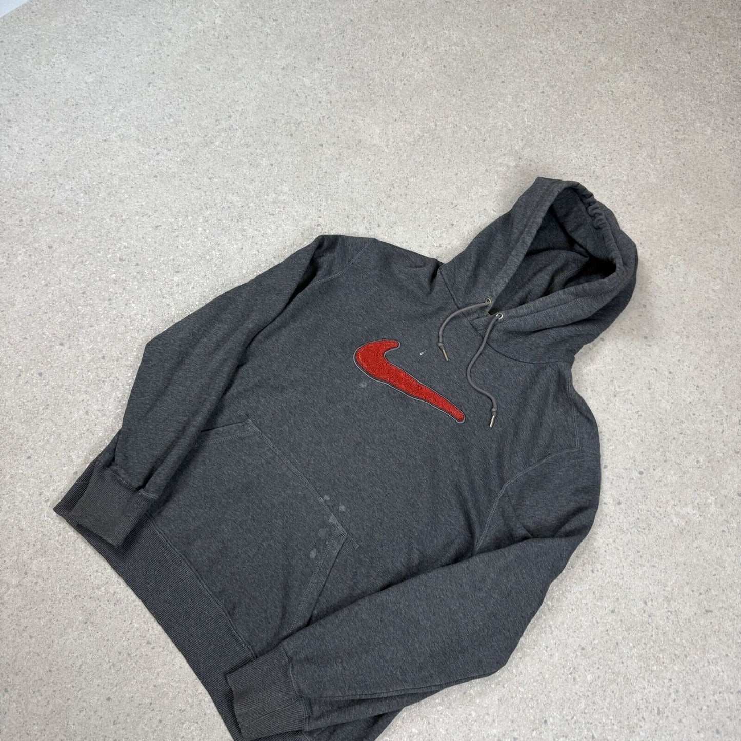 Vintage Nike Hoodie Medium Grey 3d Big Swoosh Logo