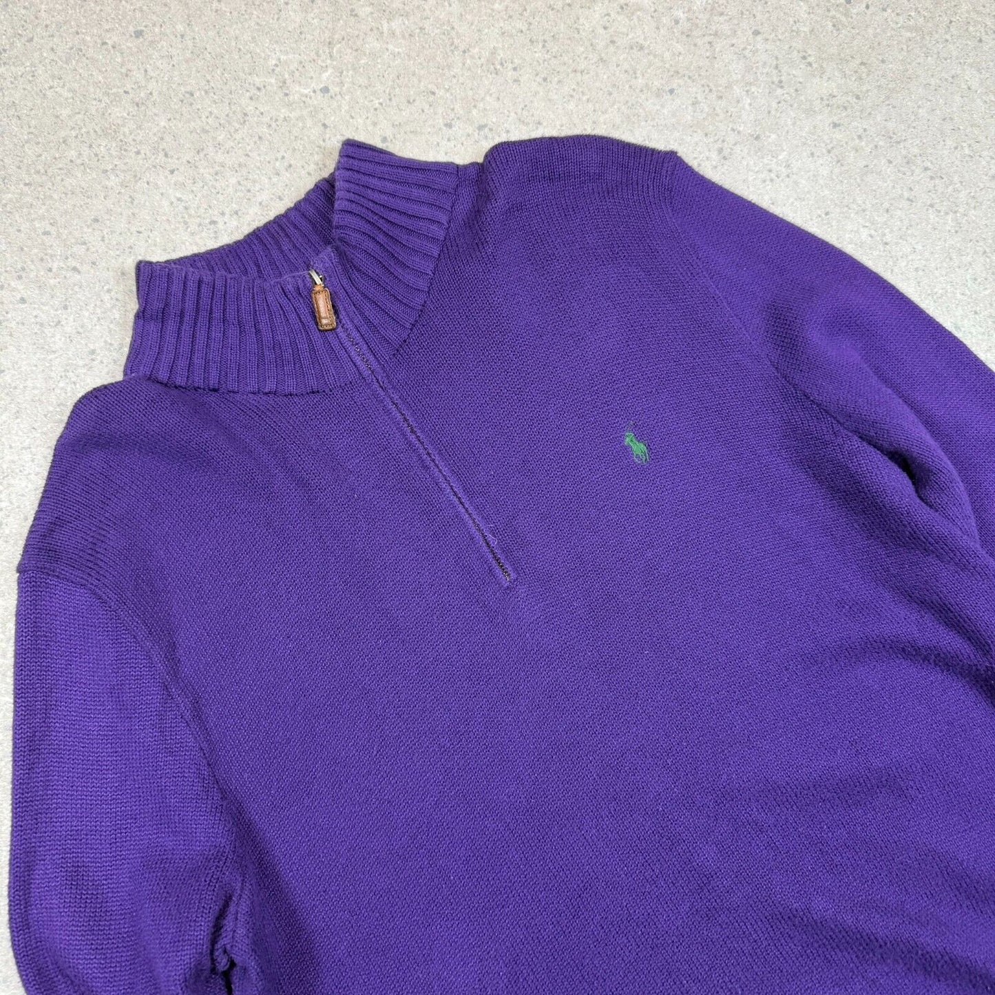 Ralph Lauren 1/4 Zip Sweater XL Purple