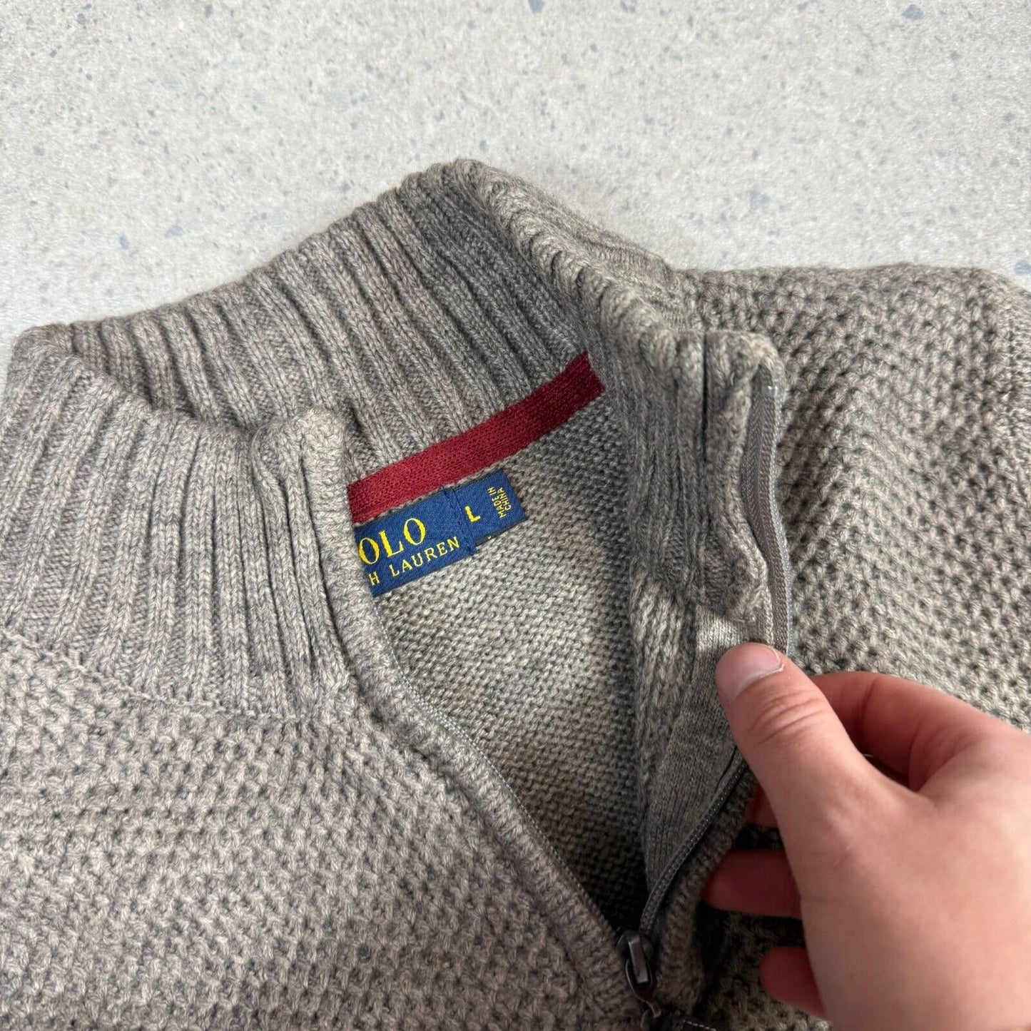 Polo Ralph Lauren 1/4 Zip Jumper Small Gray Knit