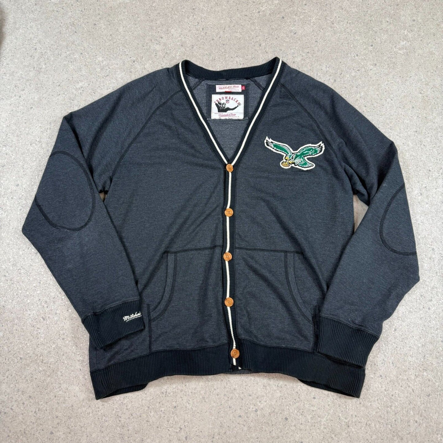Mitchell & Ness Cardigan XL/XXL Philadelphia Agles Embroidered Y2K Throwback NFL