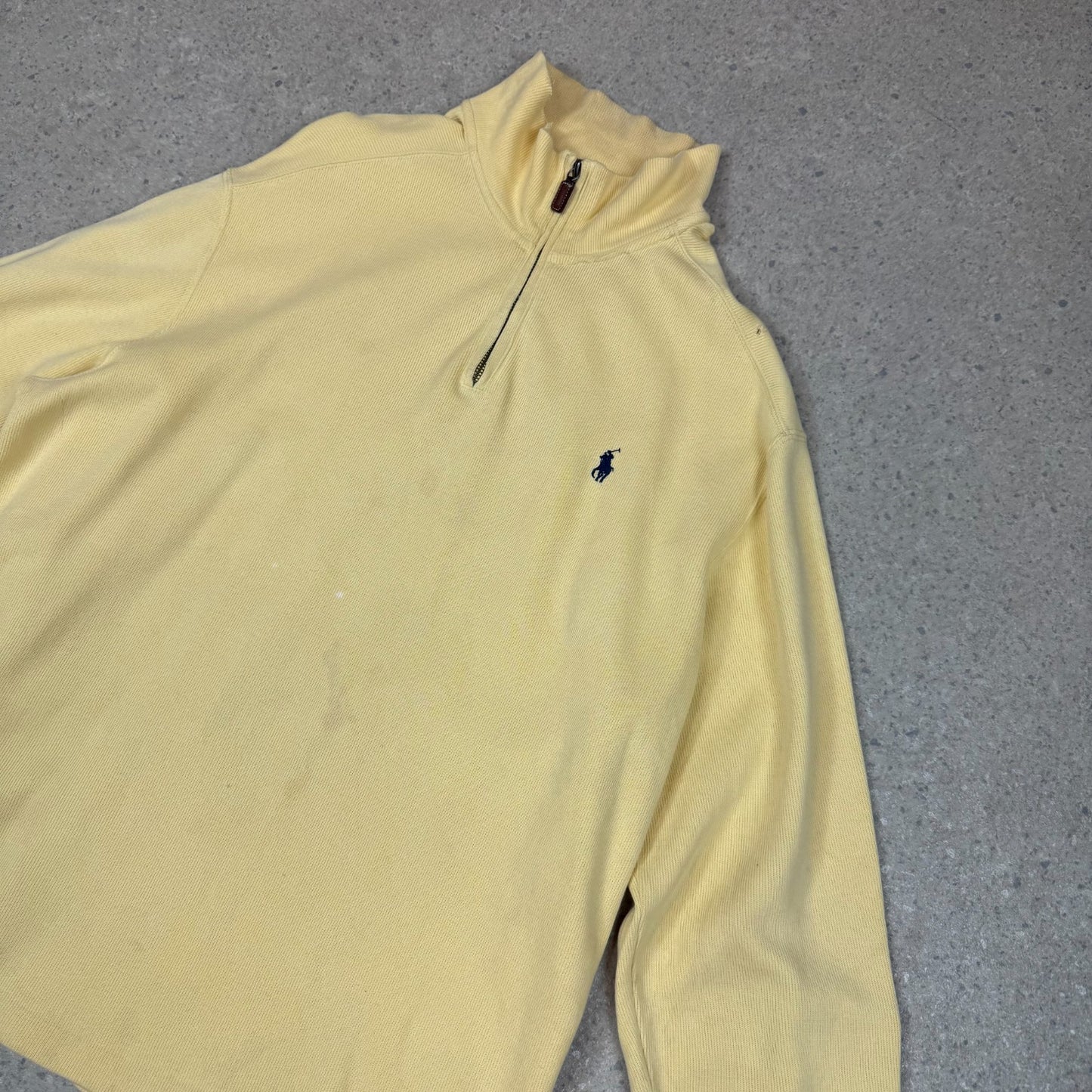 Ralph Lauren 1/4 Zip Jumper Large Yellow Colourway