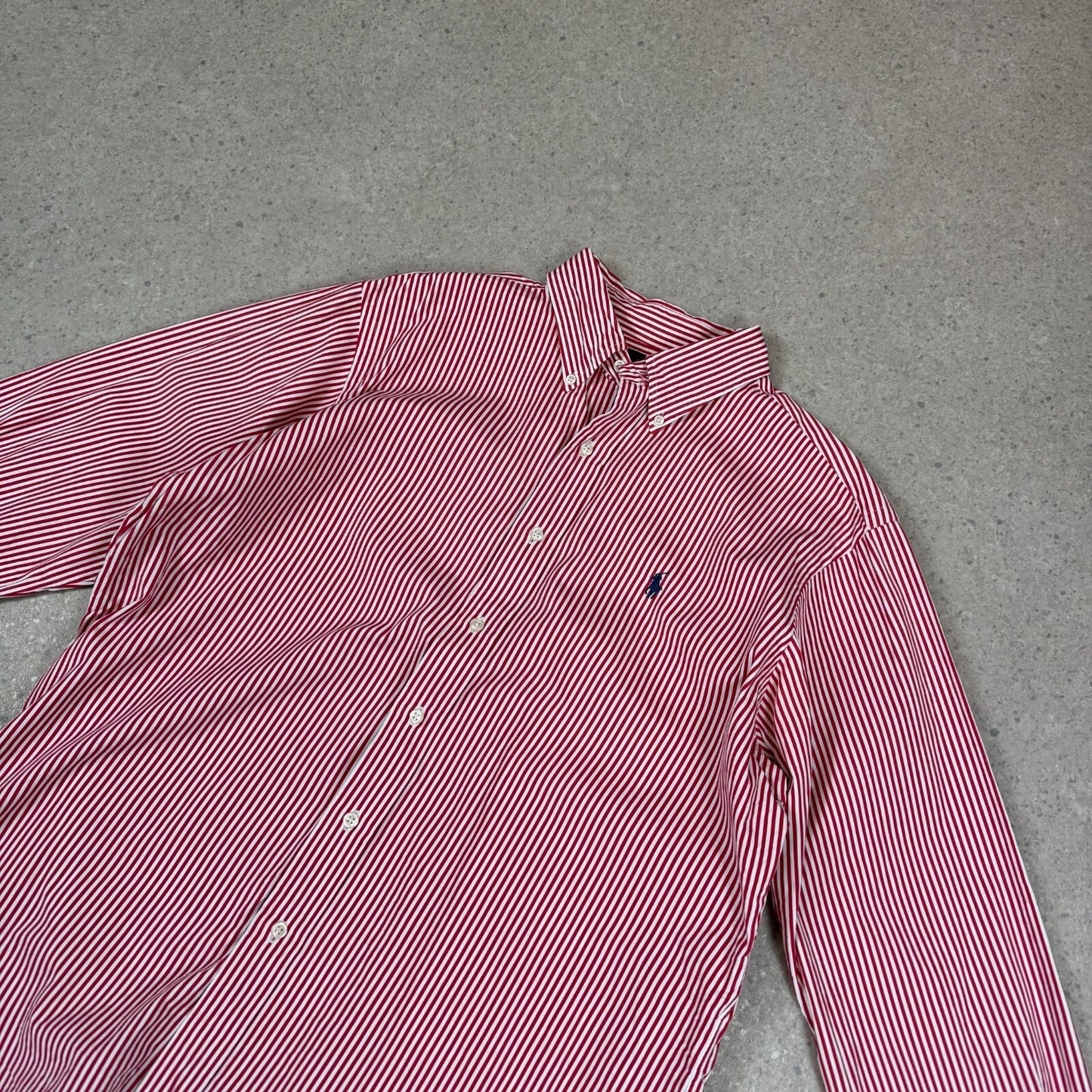 Ralph Lauren Shirt Large Striped Red Colourway Embroidered Logo Long Sleeve