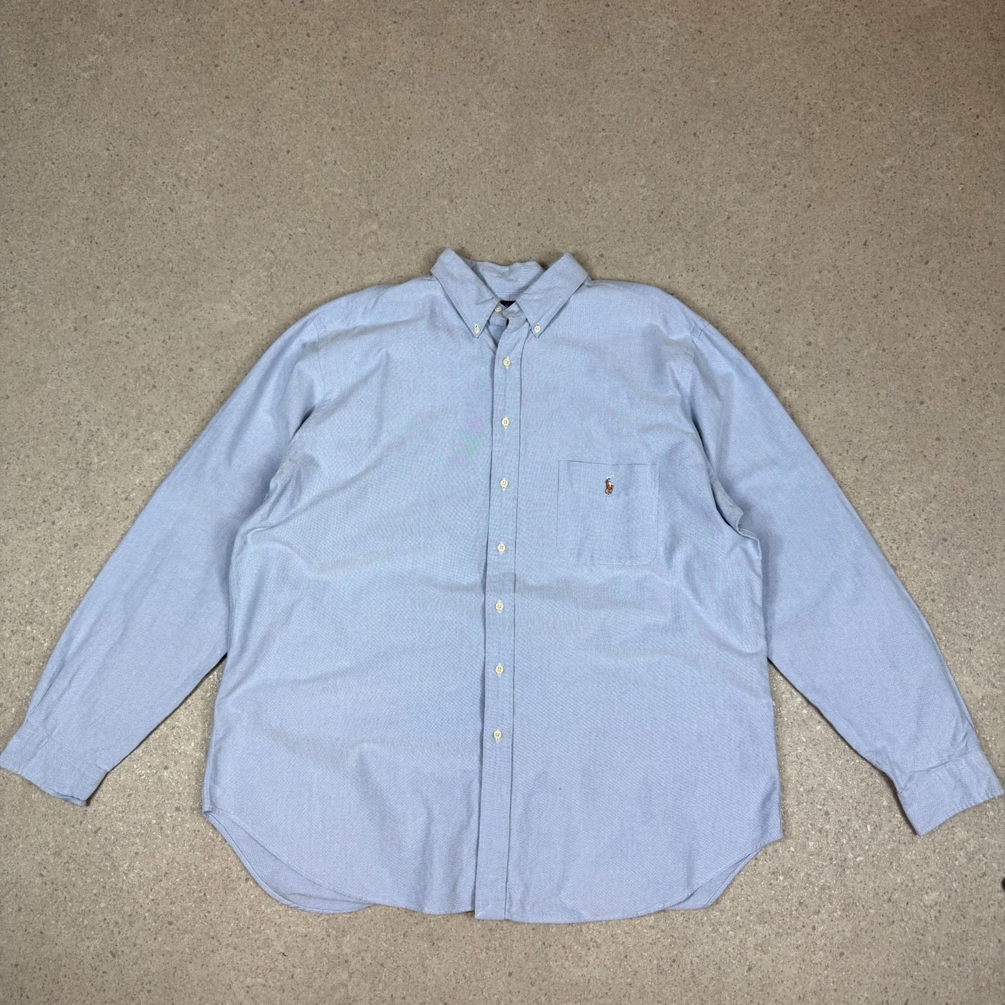 Ralph Lauren Shirt 2XLT Blue Colourway Embroidered Logo Brown Horse Oversized