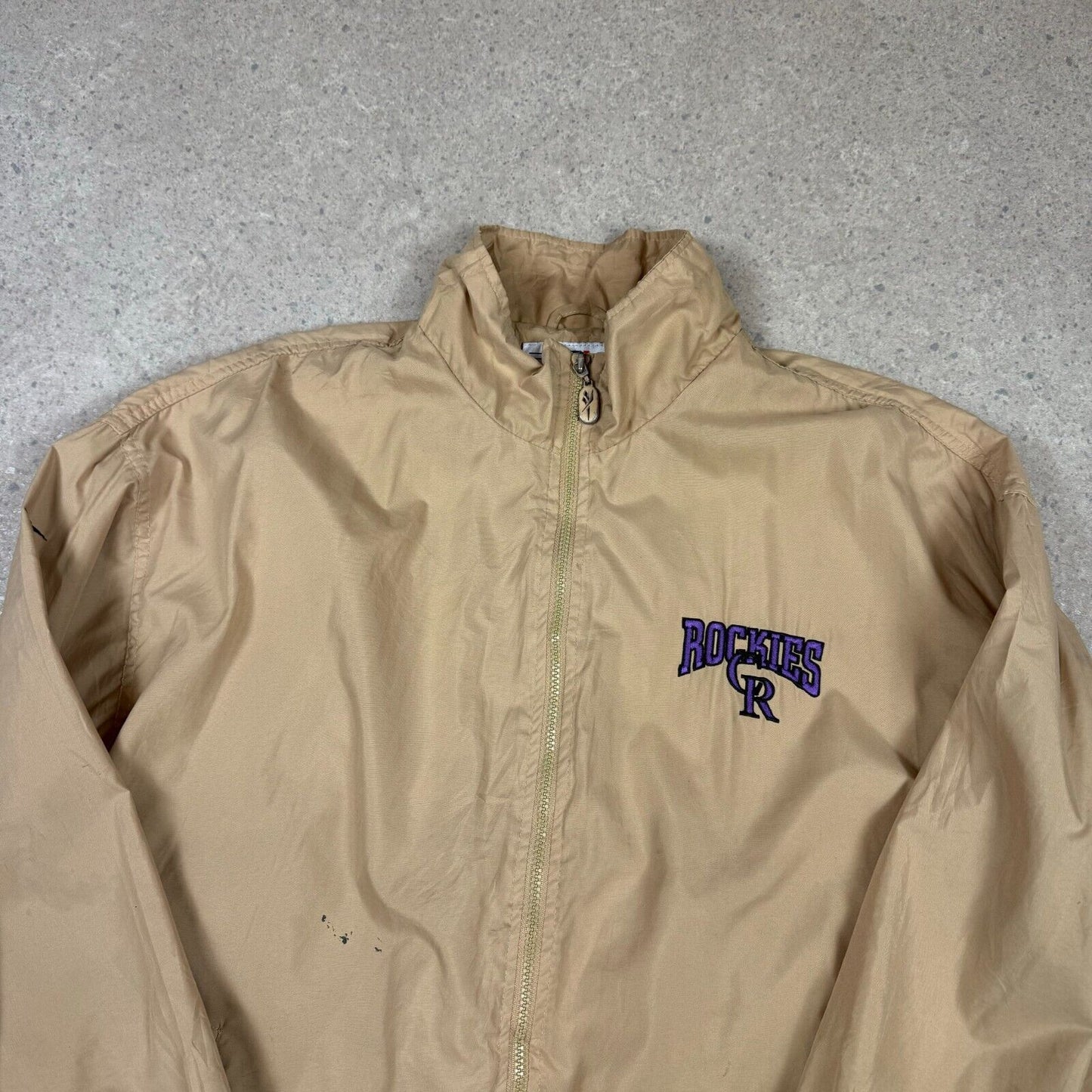 Colardo Rockies Windbreaker Large Vintage MLB Jacket Tan