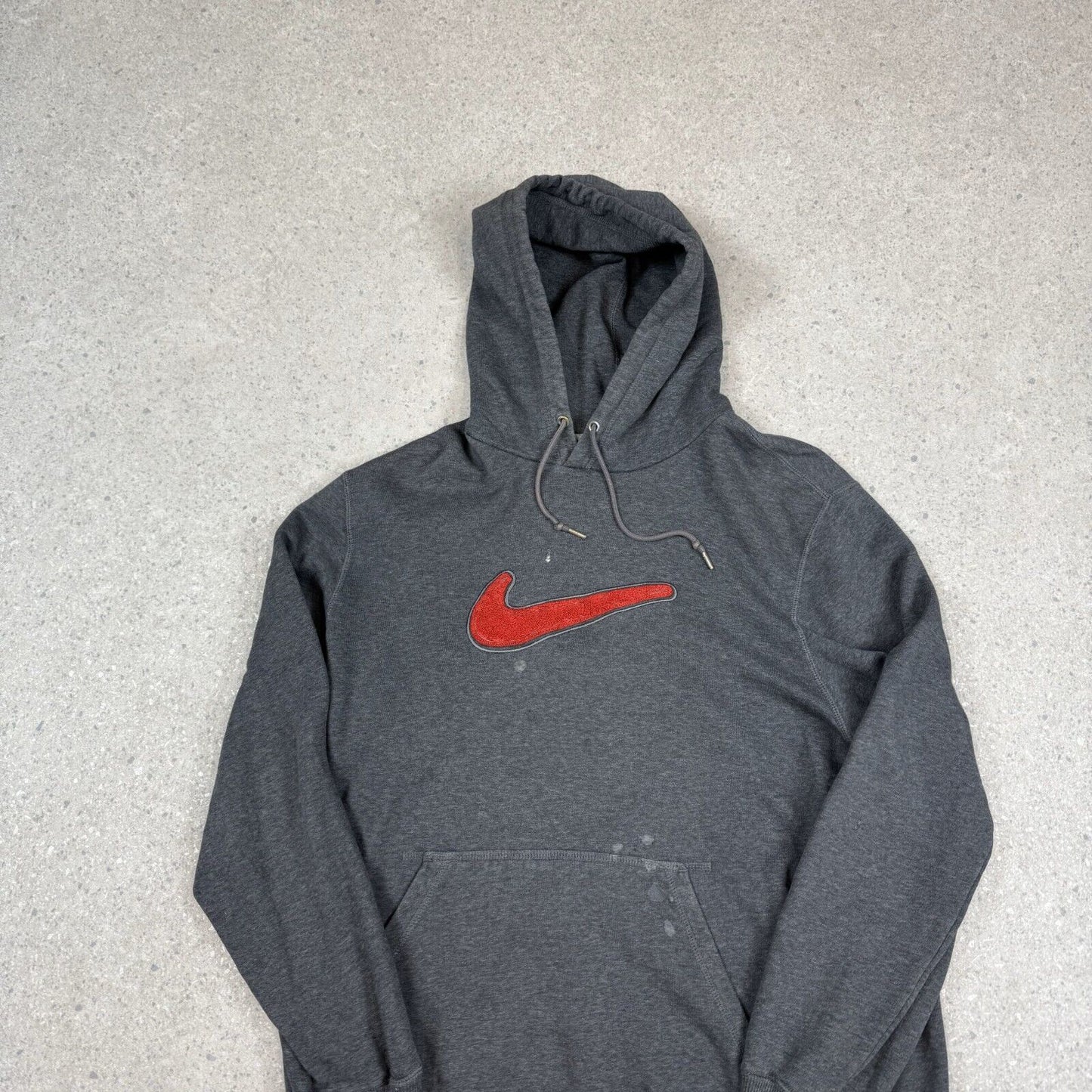 Vintage Nike Hoodie Medium Grey 3d Big Swoosh Logo
