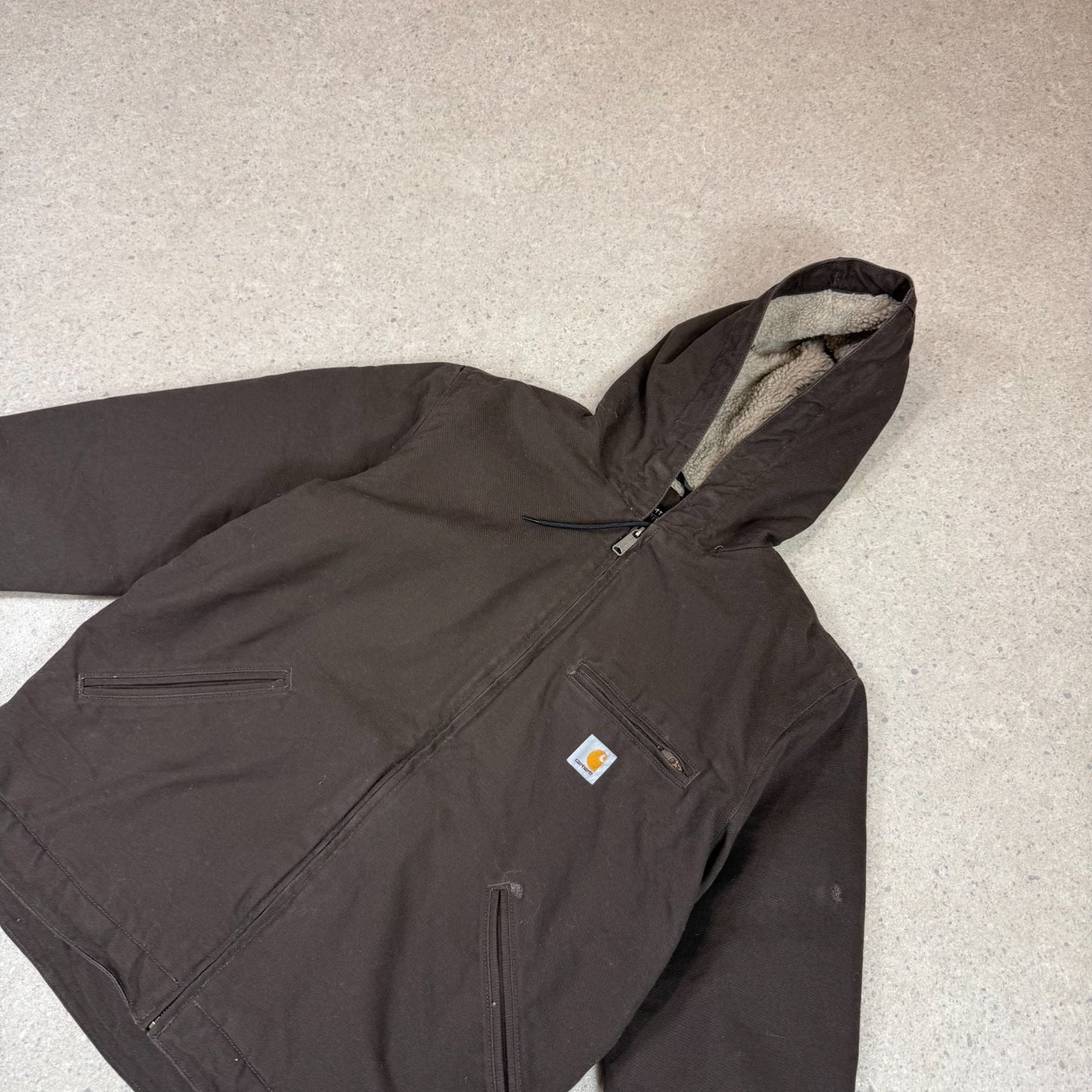 Carhartt Sherpa Active Jacket Small Loose Fit Brown Colourway Embroidered Logo