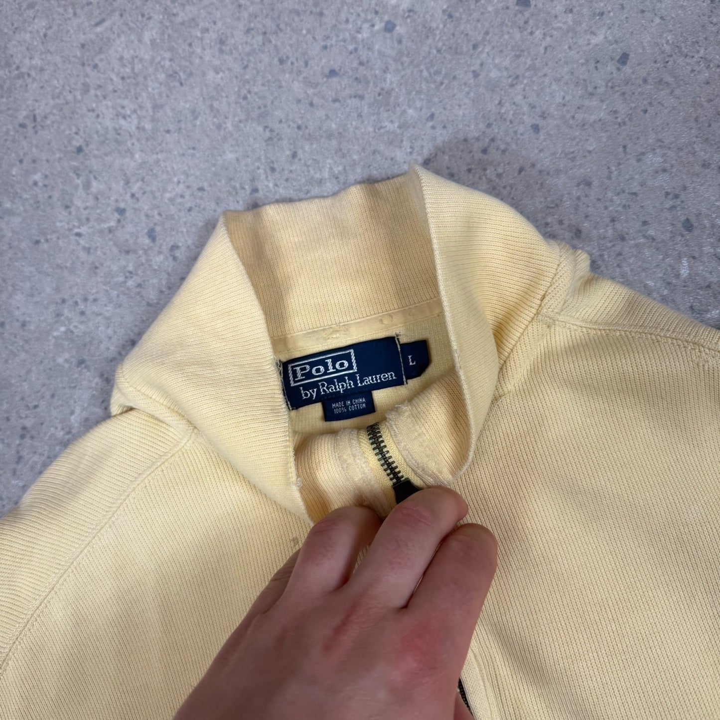 Ralph Lauren 1/4 Zip Jumper Large Yellow Colourway