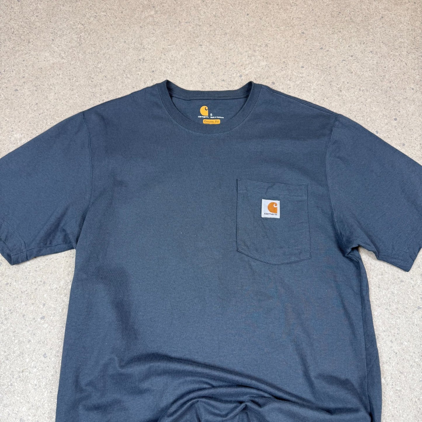 Carhartt T Shirt Small Grey Heavyweight Pocket Logo
