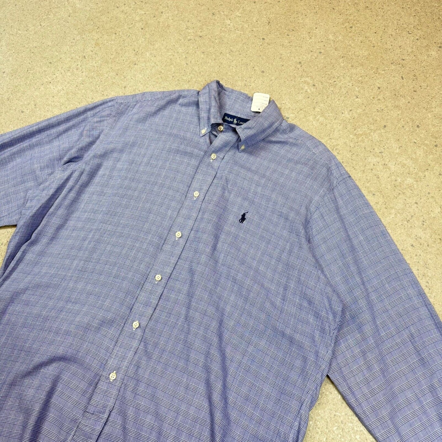 Ralph Lauren Plaid Shirt Blue XL 16.5” Neck