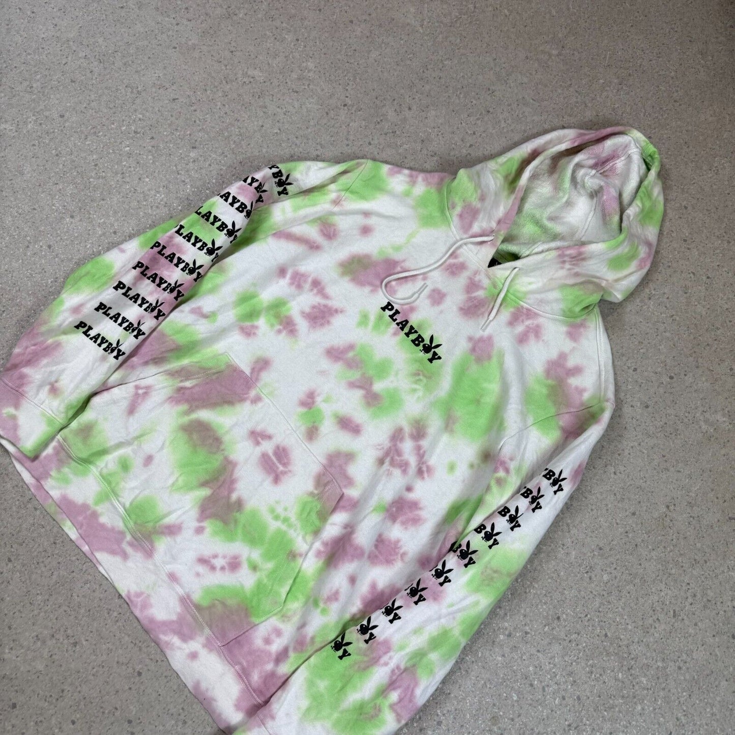 Playboy Tie Dye Hoodie Large Green Purple