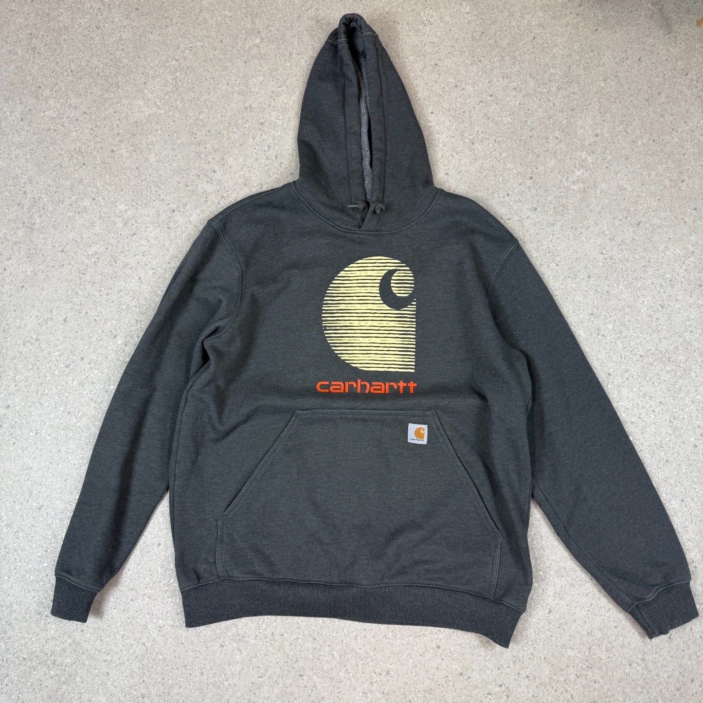 Carhartt Hoodie Large Rain Defender Grey Hooded Pocket