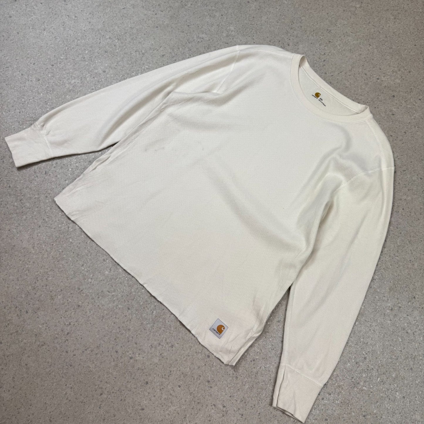 Carhartt Long Sleeve 2XL Cream Colourway Embroidered Logo Heavyweight