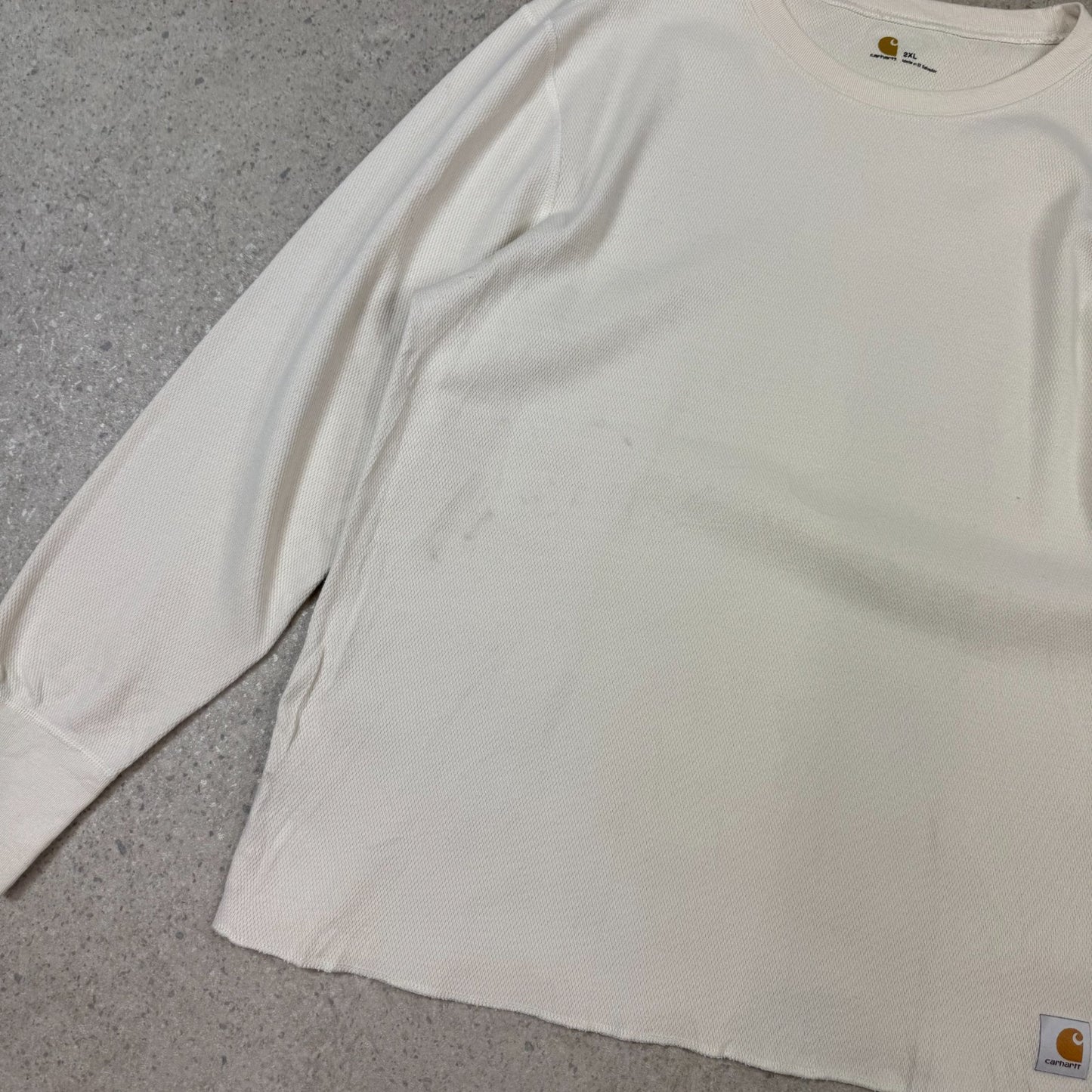 Carhartt Long Sleeve 2XL Cream Colourway Embroidered Logo Heavyweight
