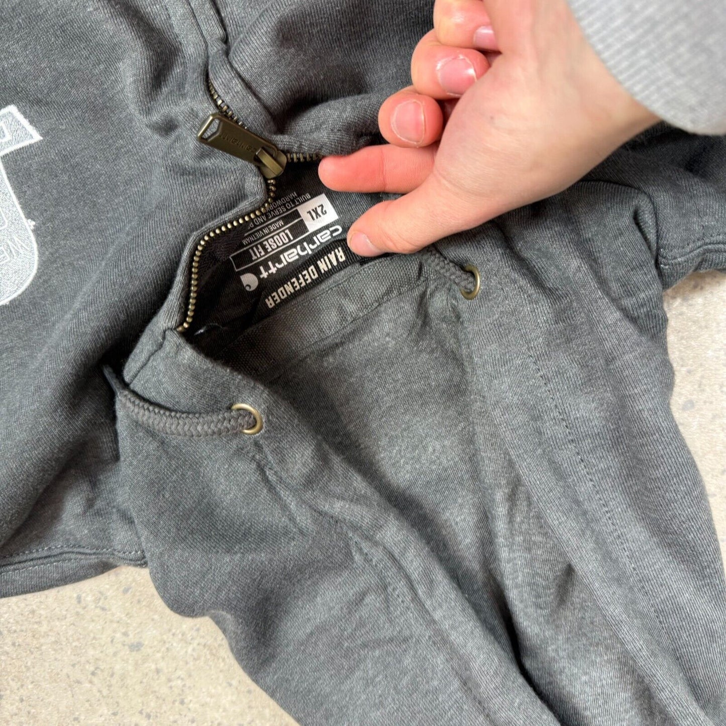 Carhartt Rain Defender Hoodie 2XL Grey Colourway Full Zip