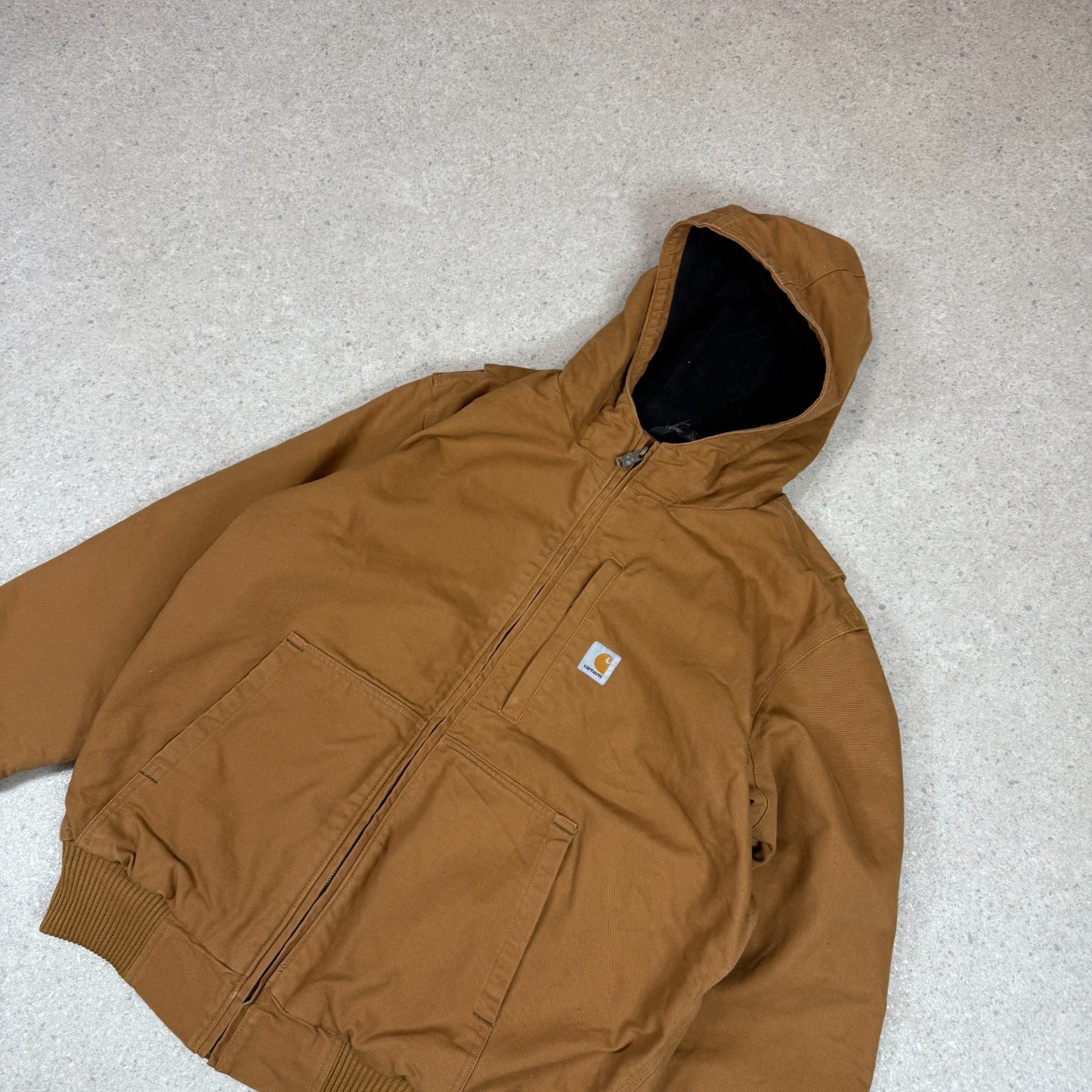 .Carhartt Active Jacket Large Tan Colourway Loose Fit Fleece Lined Hooded