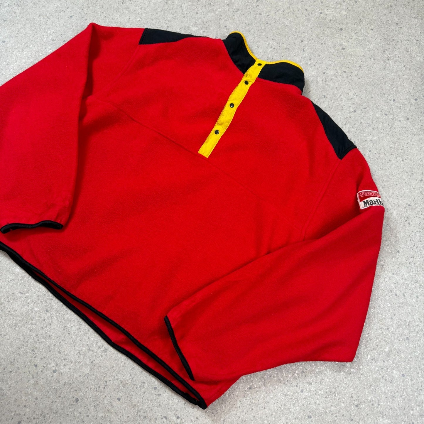 Marlboro Fleece Jacket Large Red 90s Boxy Fit