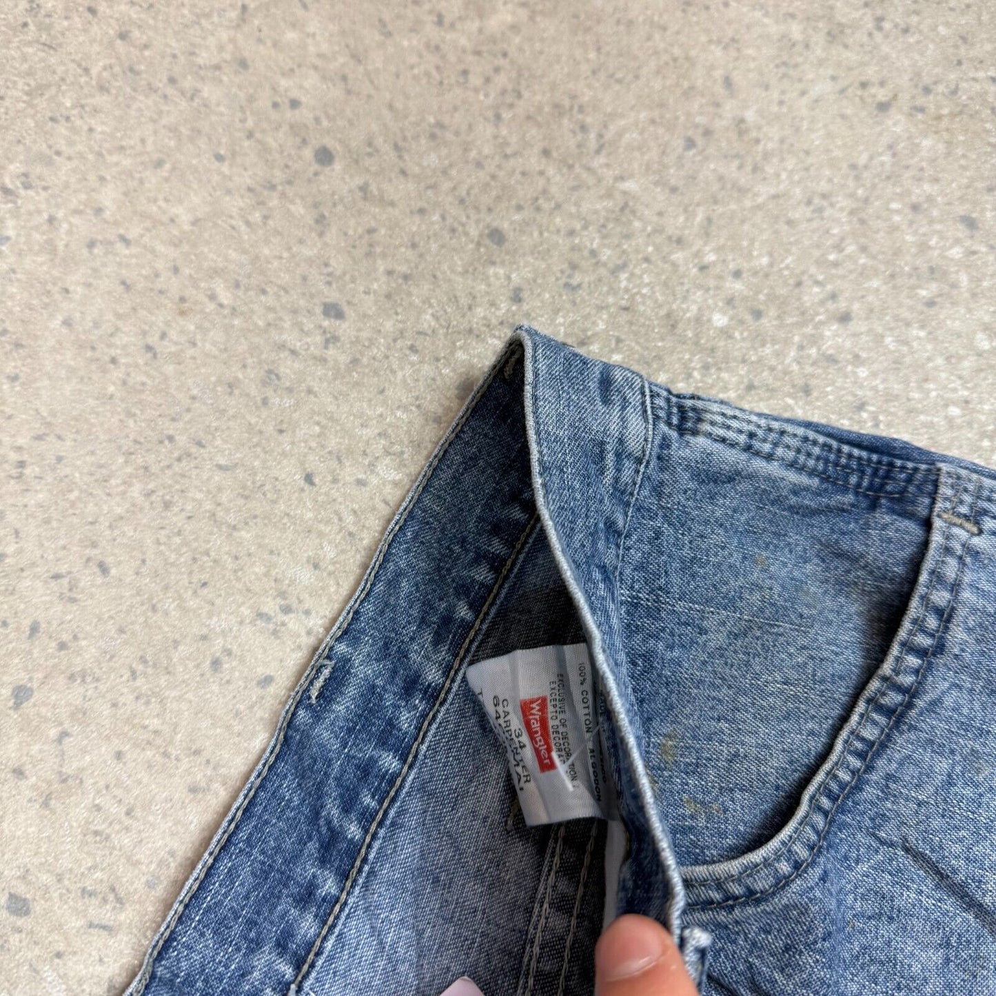 Wranger Carpenter Jorts 34” Blue Baggy Fit