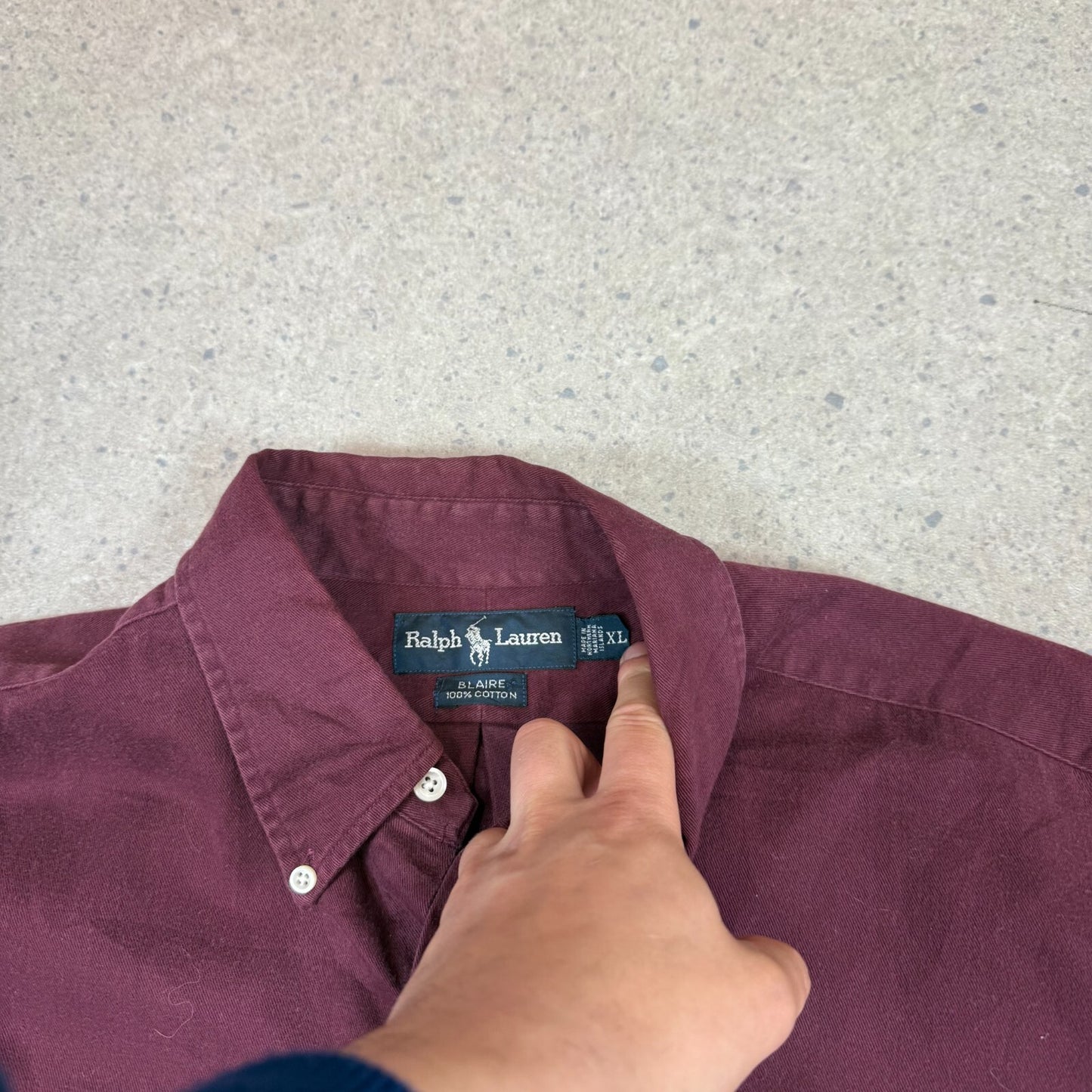 Ralph Lauren Shirt XL Burgundy Colourway Blare Embroidered Logo Cotton