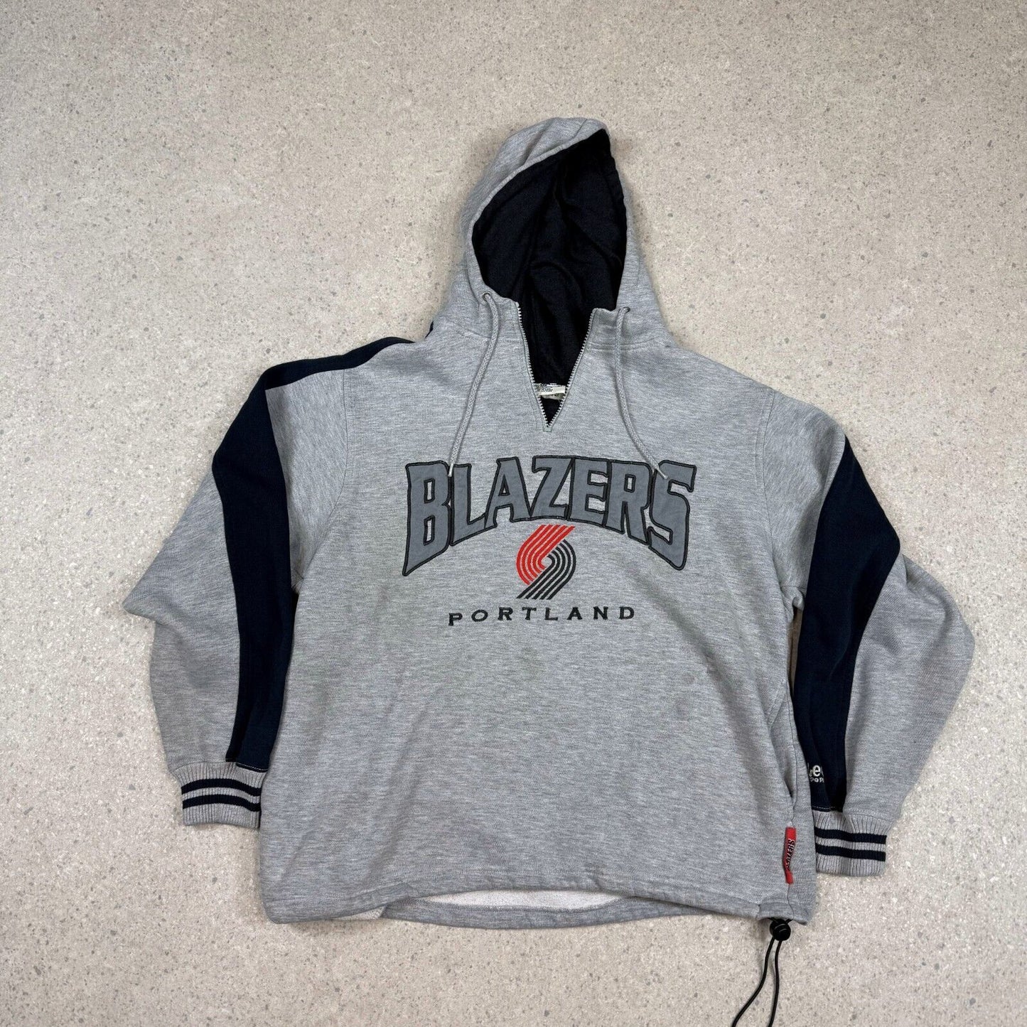 Vintage Lee Sport Blazers 1/4 zip Hoodie S/M Medium Gray Pullover Embroidered