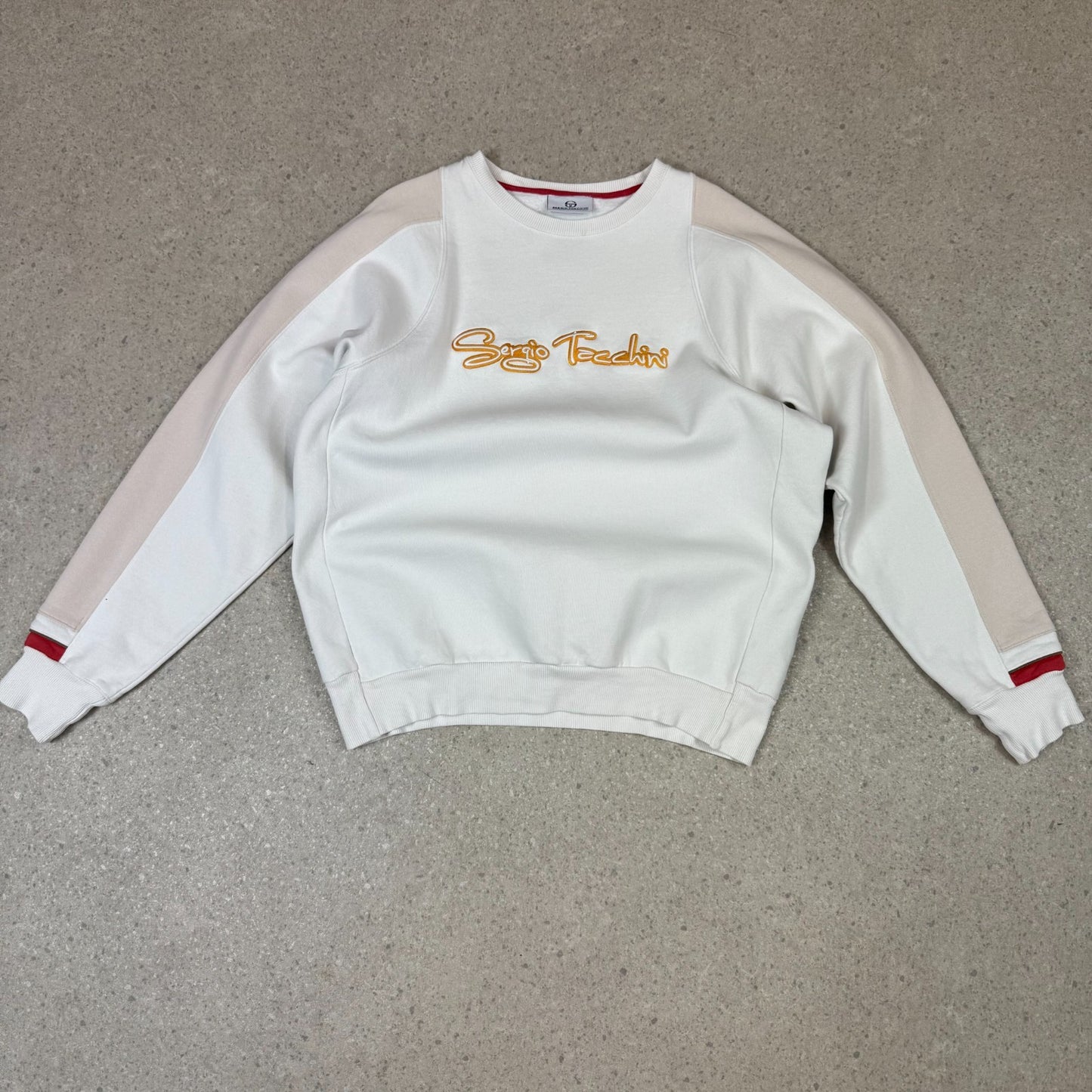 Sergio Tacchini Sweatshirt Large Cream Colourway Y2K Heavyweight