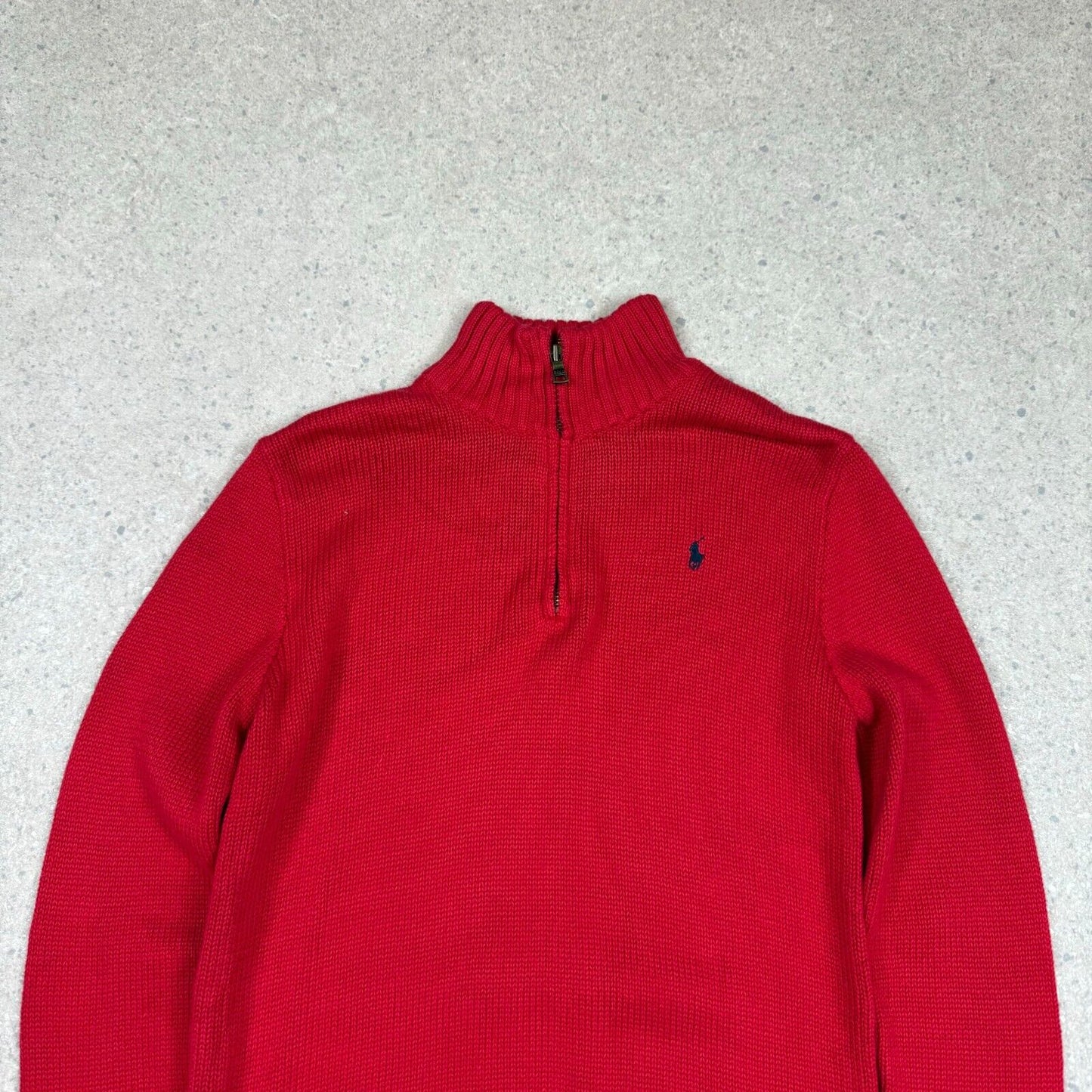 Ralph Lauren 1/4 Zip Jumper Womens M/L Red Knit