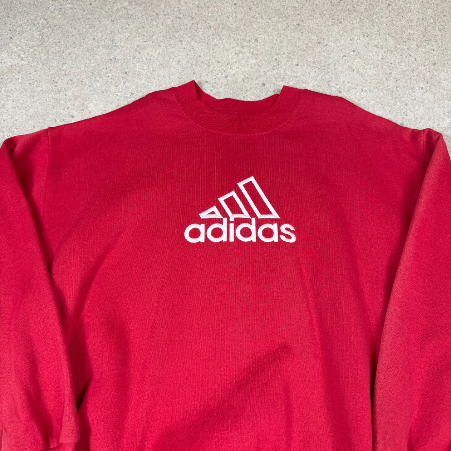 Adidas Sweatshirt XL Red Colourway Embroidered Logo 90s