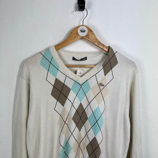 Lacoste argyle knit small