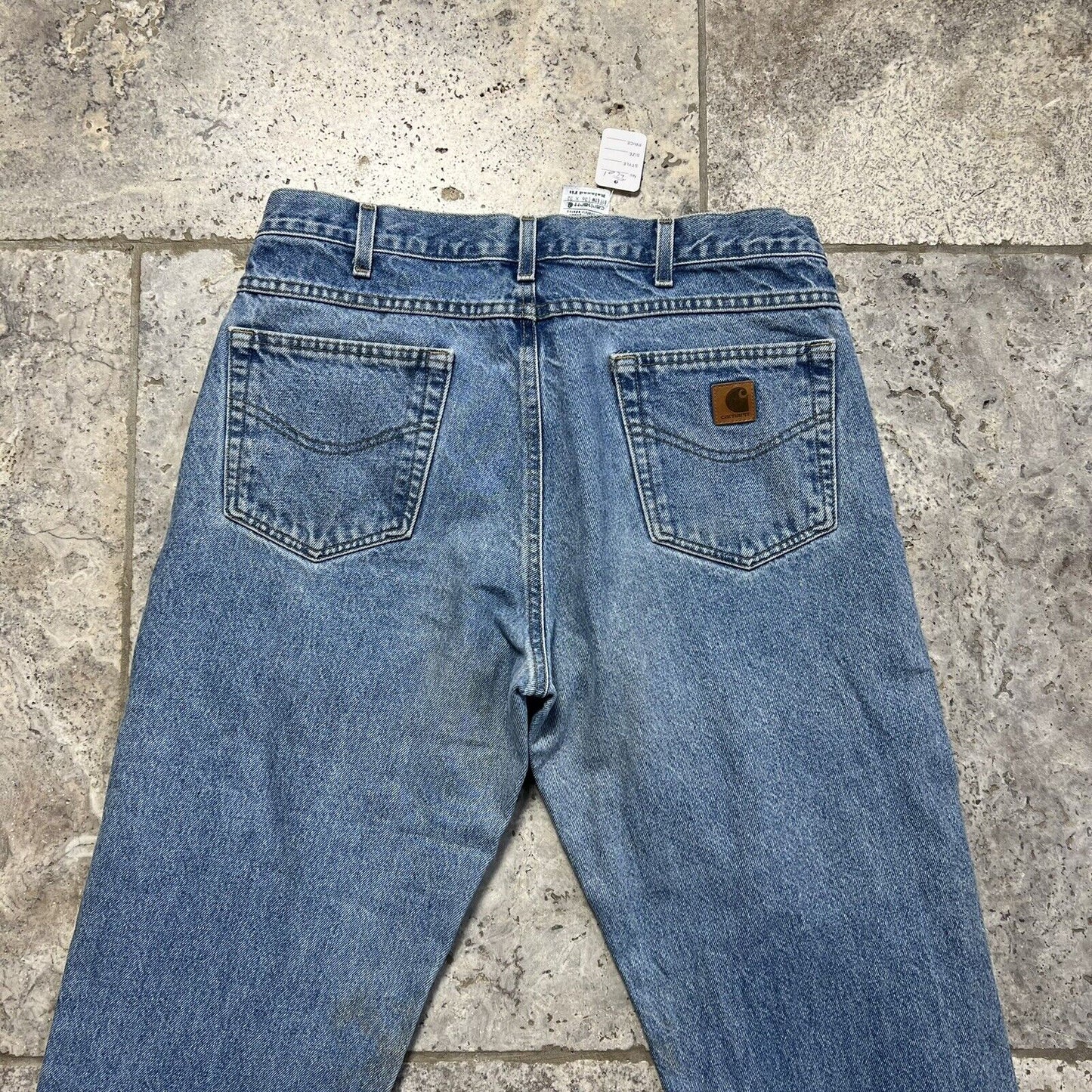 Carhartt Jeans Relaxed Fit Carpenter Denim Workwear Trousers, Blue, Mens 36”