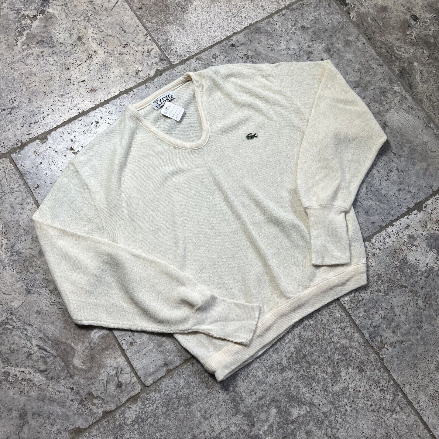 Lacoste IZOD V Neck Yellow Knit Jumper Medium