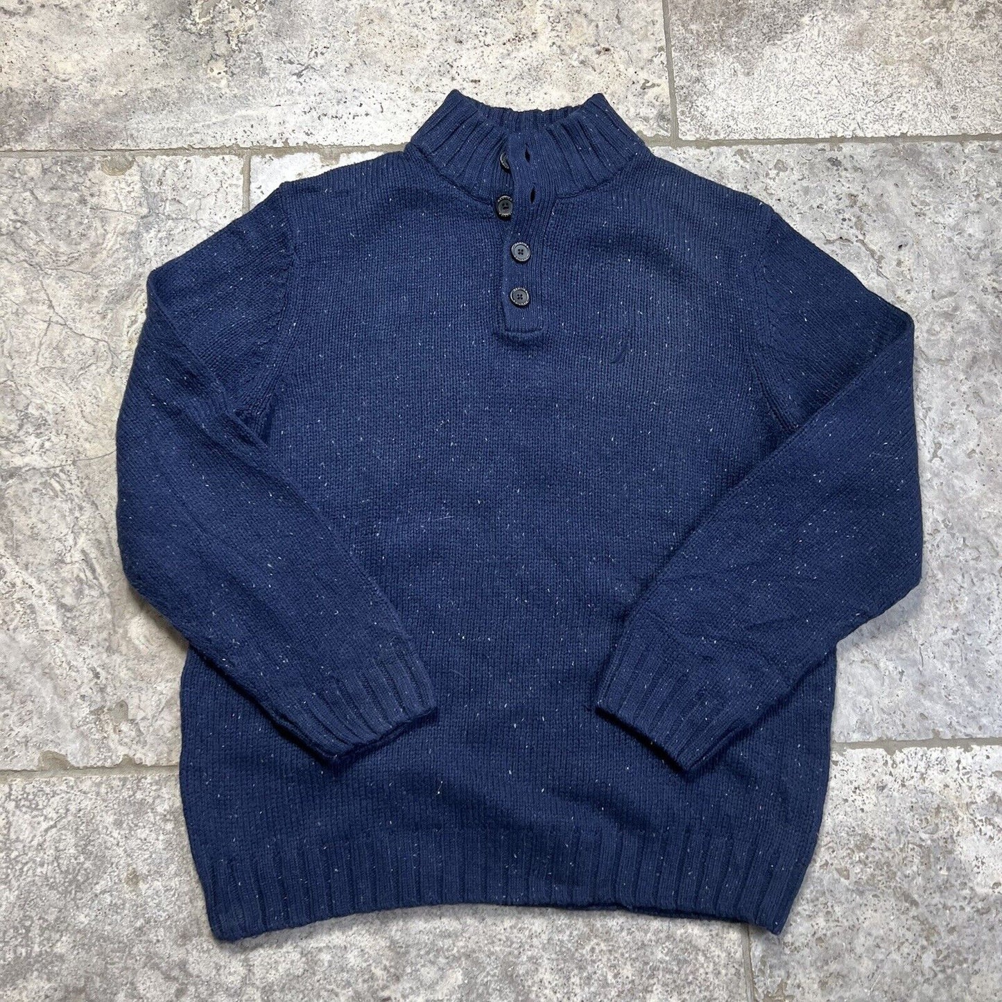 Nautica Knit Button Up, Navy, Mens , XL