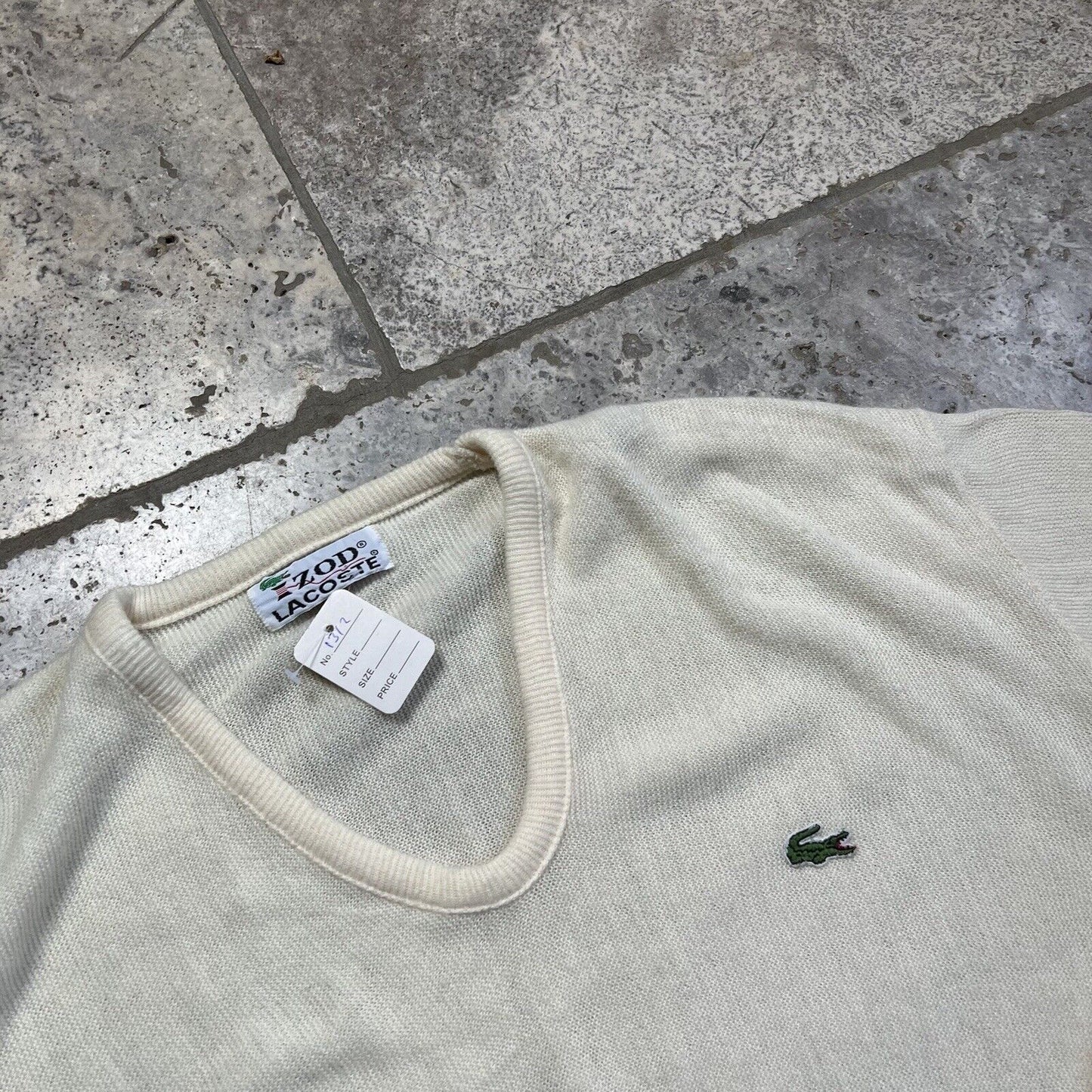 Lacoste IZOD V Neck Yellow Knit Jumper Medium