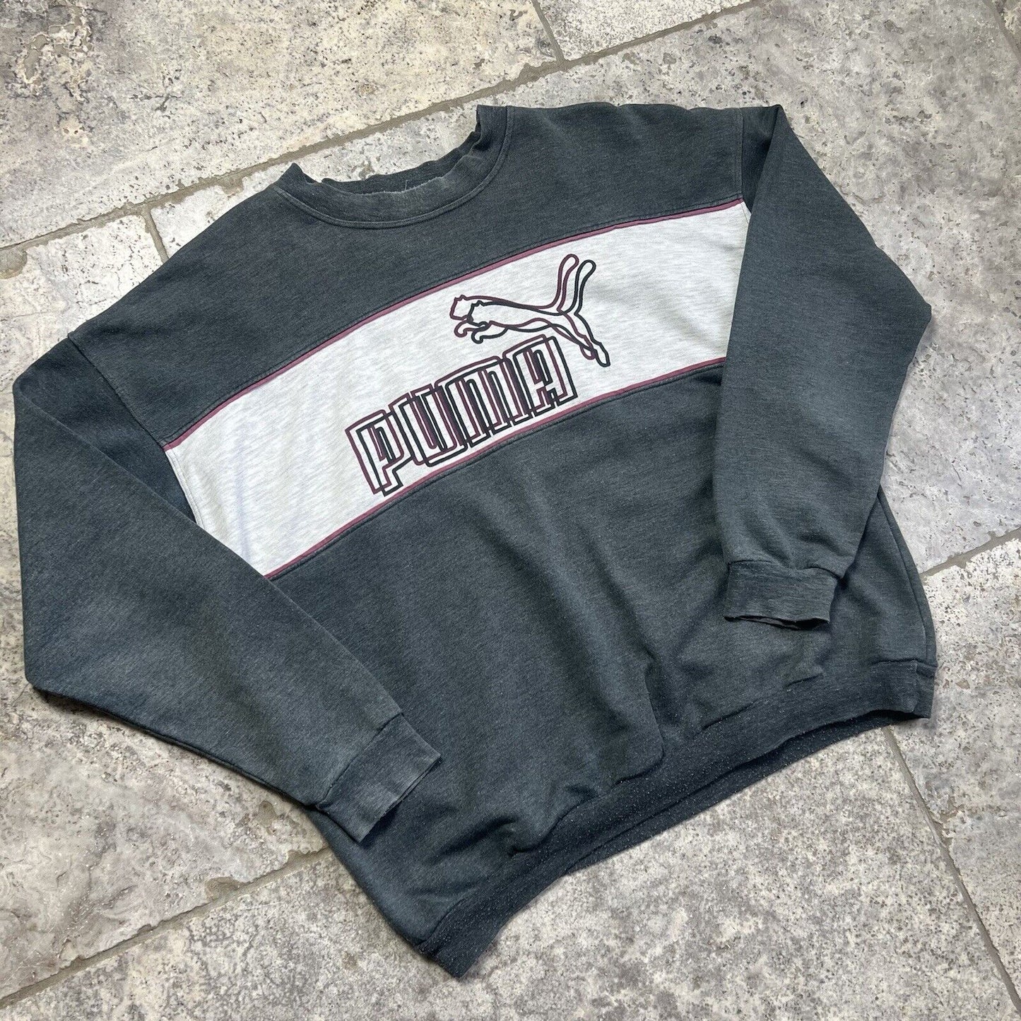 Vintage Puma Spell Out Large Logo Sweatshirt | Men's Large