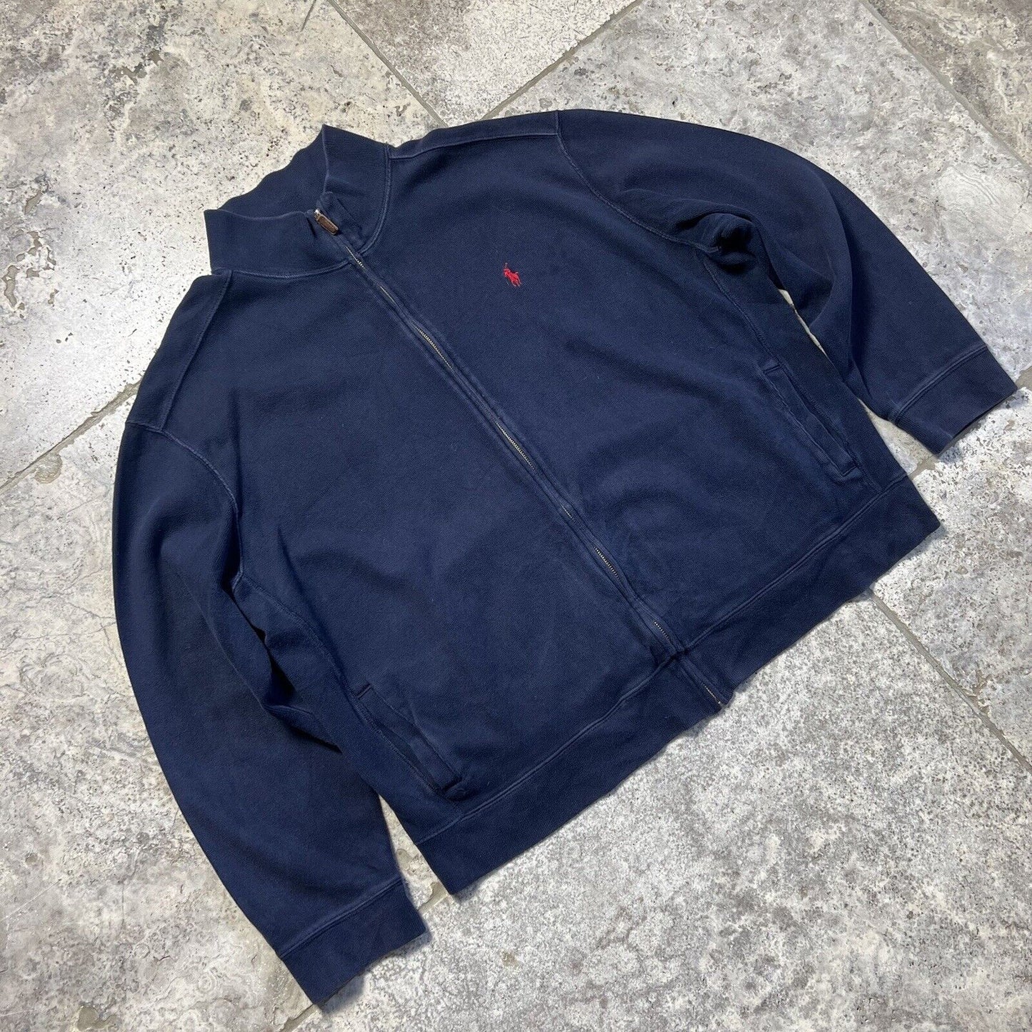 Ralph Lauren Full Zip Jumper, Navy, Men’s, XXL
